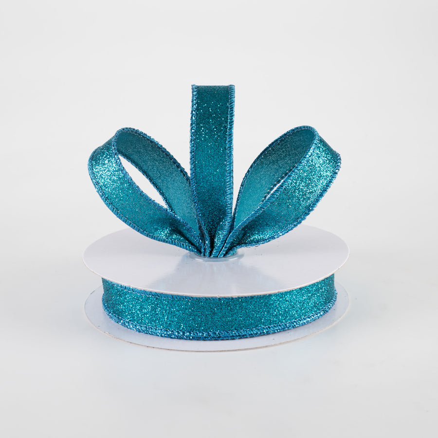 5/8" Shimmer Glitter Ribbon: Teal (10 Yards) Lifestyle Photo