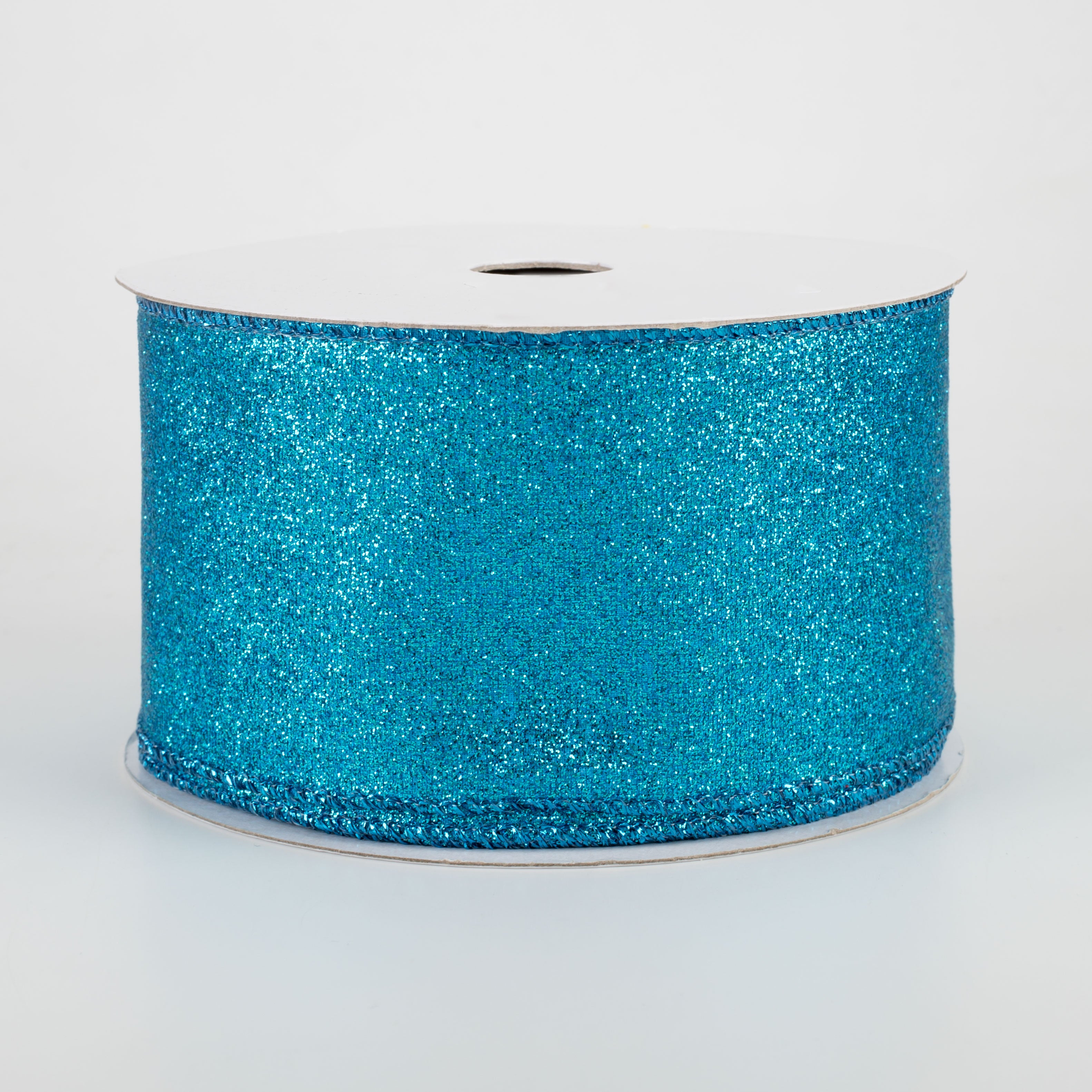 2.5" Shimmer Glitter Ribbon: Turquoise (10 Yards)