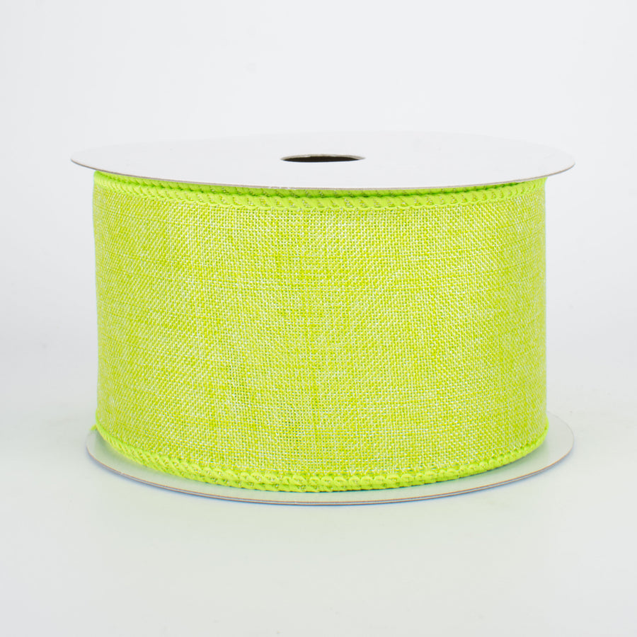 2.5" Shiny Canvas Ribbon: Lime Green (10 Yards)
