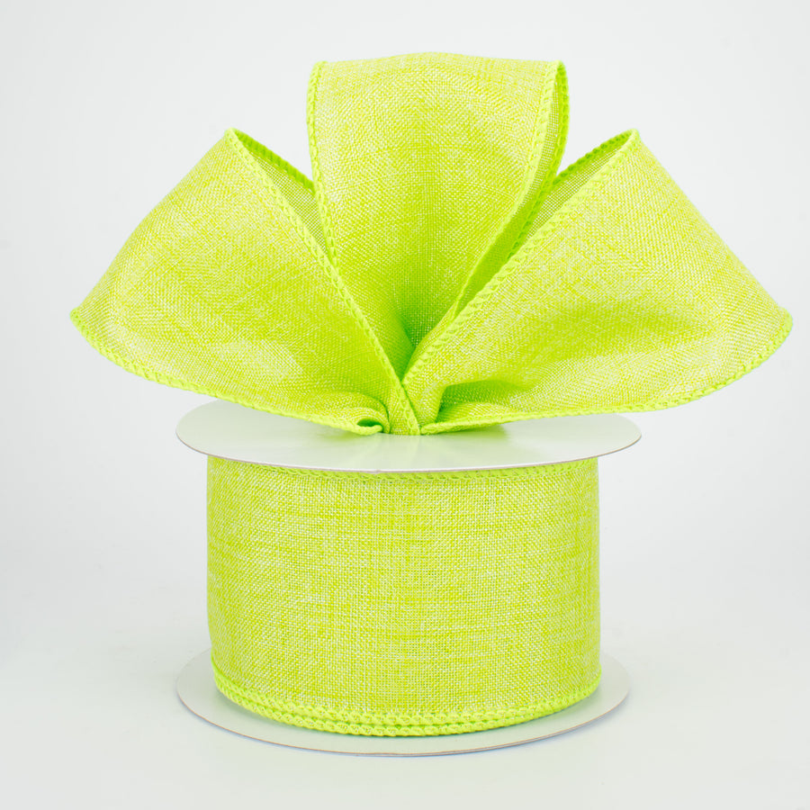 2.5" Shiny Canvas Ribbon: Lime Green (10 Yards) Lifestyle Photo