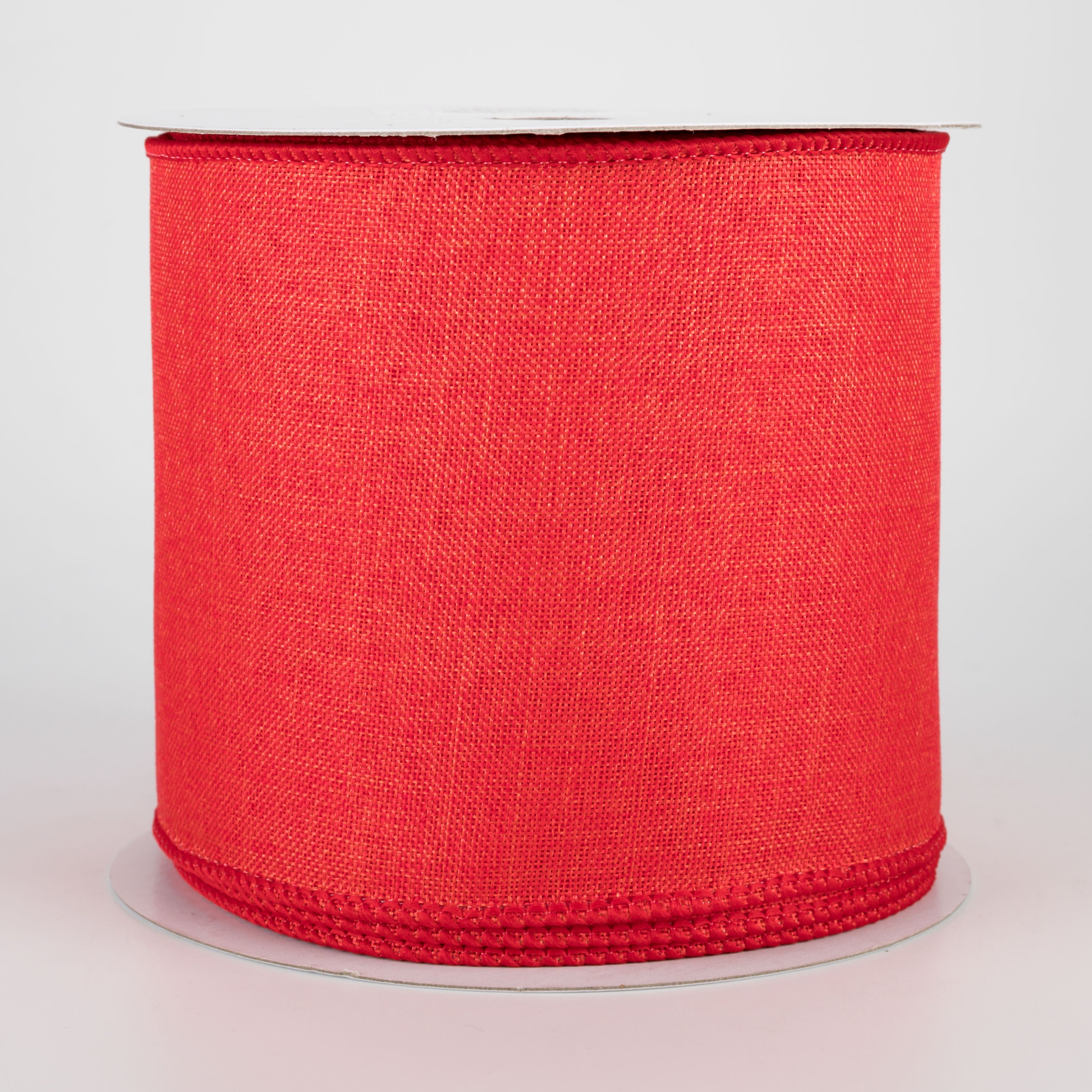 4" Shiny Canvas Ribbon: Red (10 Yards)