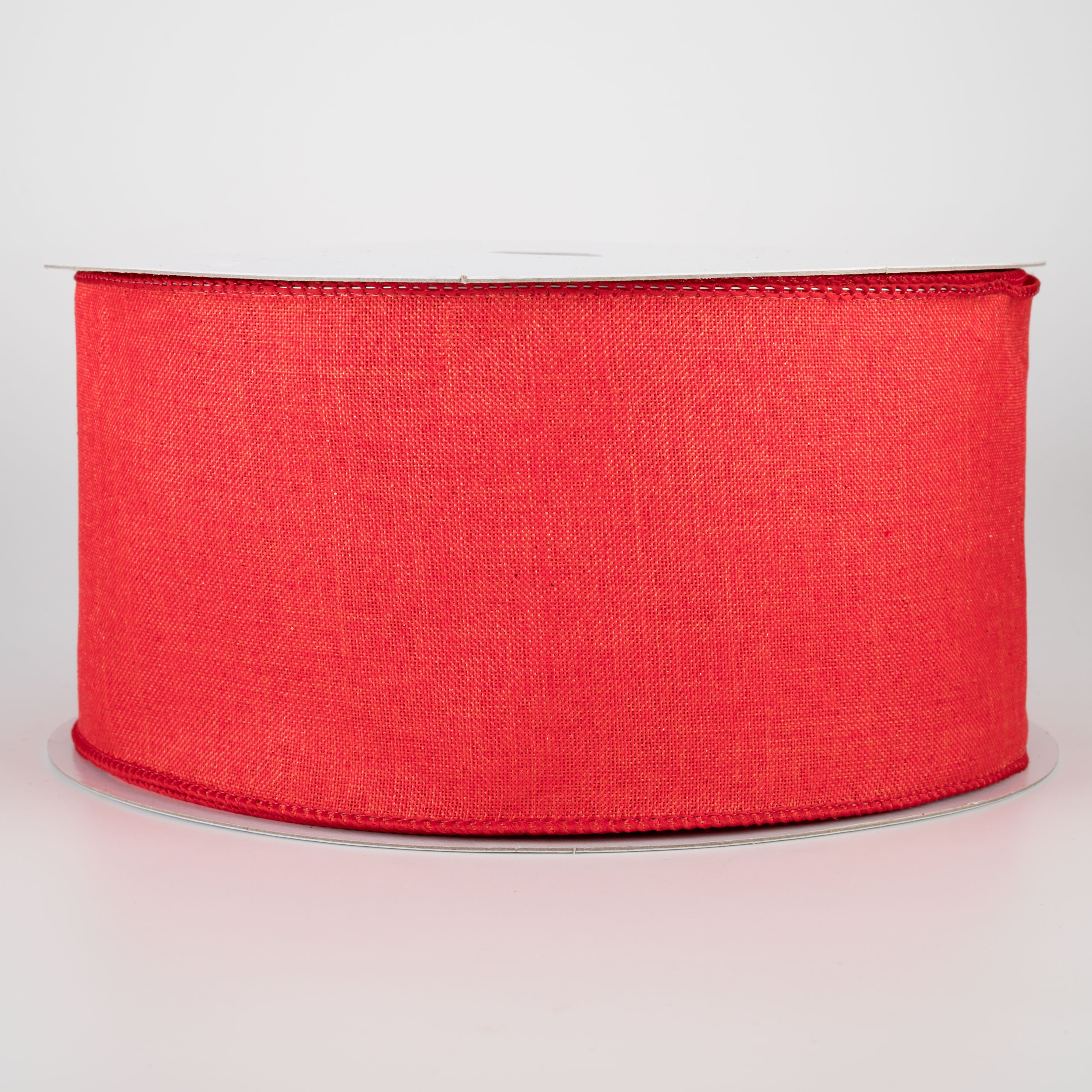 4" Shiny Canvas Ribbon: Red (50 Yards)
