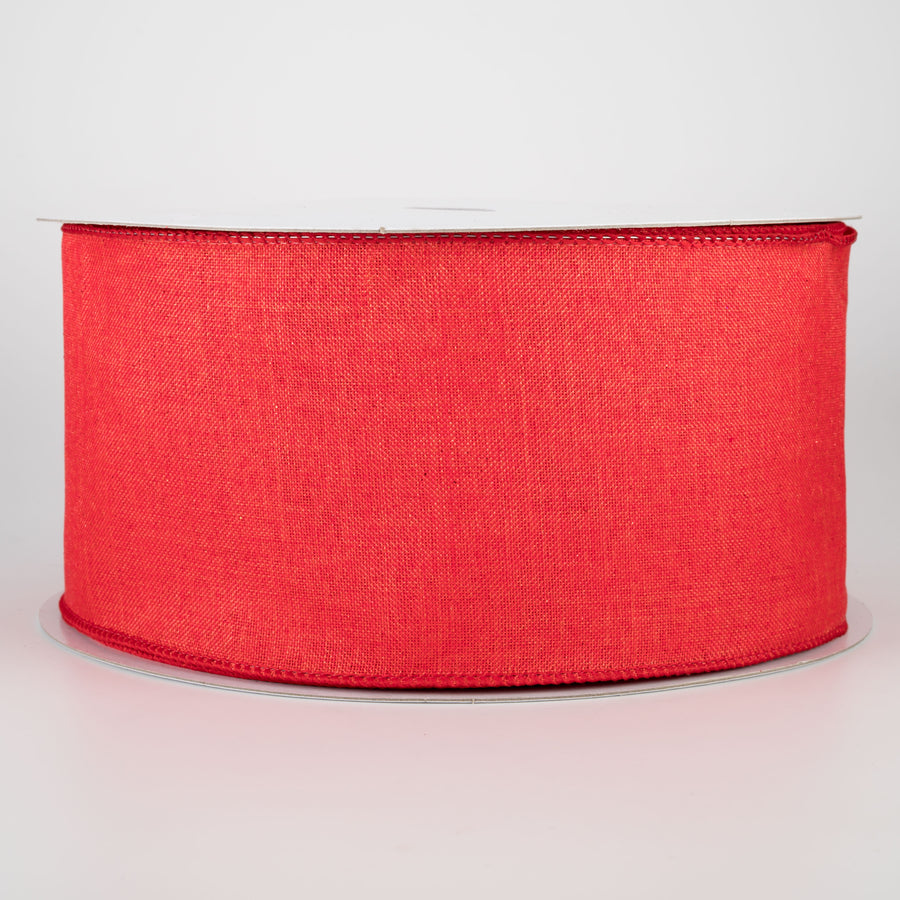 4" Shiny Canvas Ribbon: Red (50 Yards)