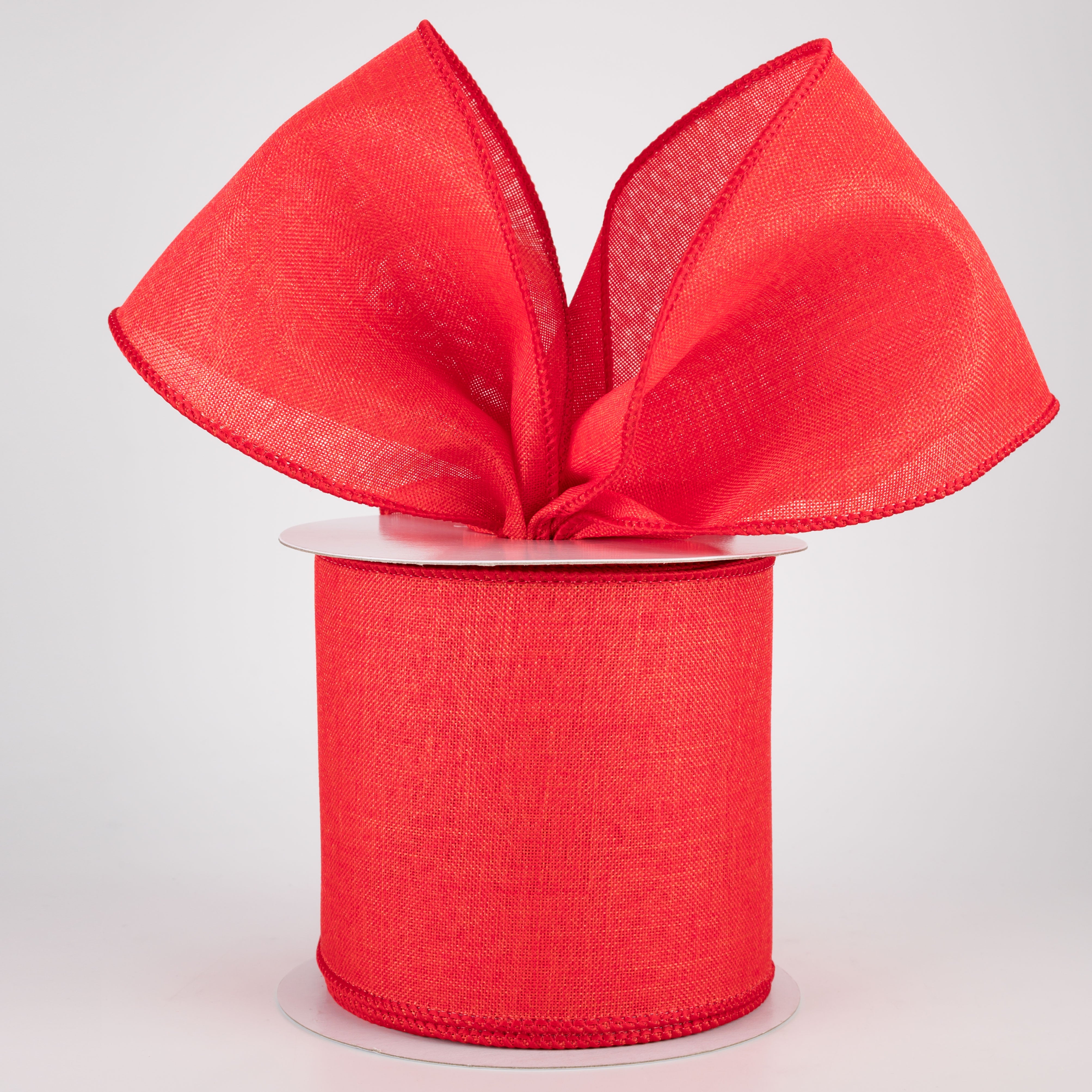 4" Shiny Canvas Ribbon: Red (10 Yards) Lifestyle Photo