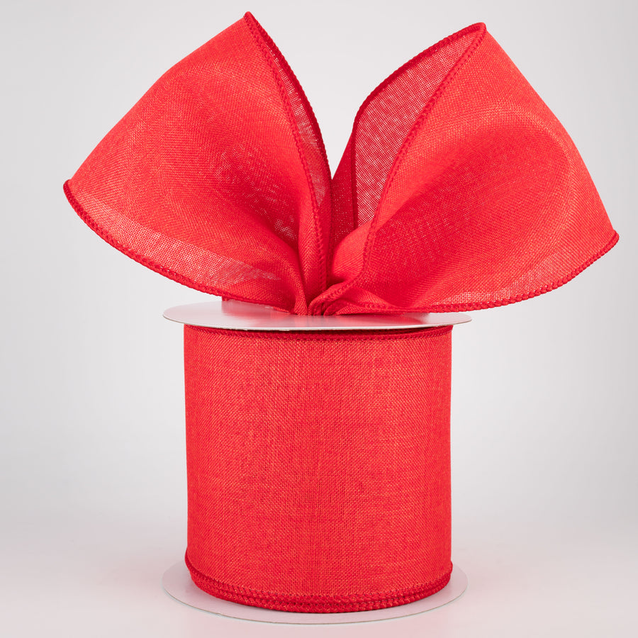 4" Shiny Canvas Ribbon: Red (10 Yards) Lifestyle Photo