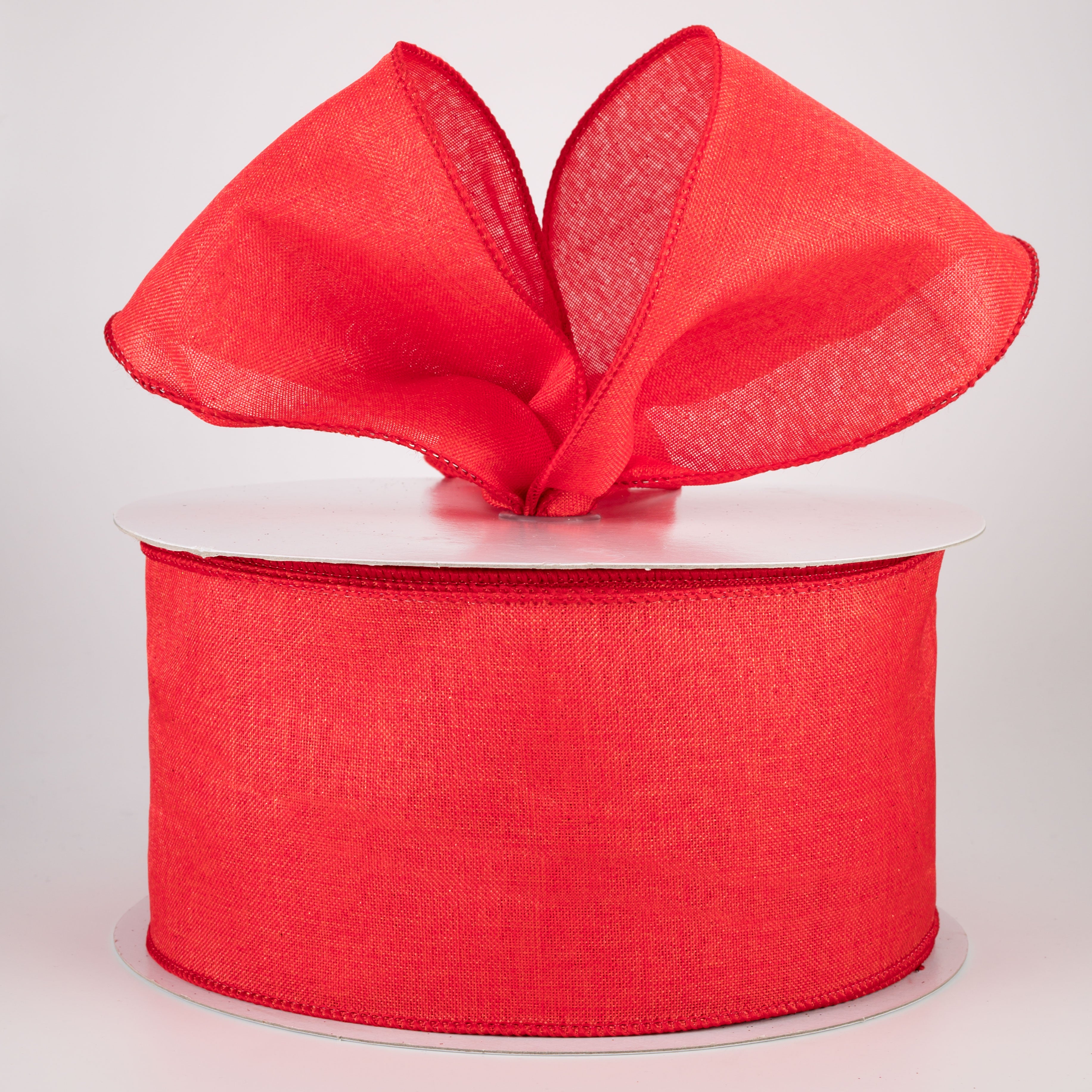 4" Shiny Canvas Ribbon: Red (50 Yards) Lifestyle Photo