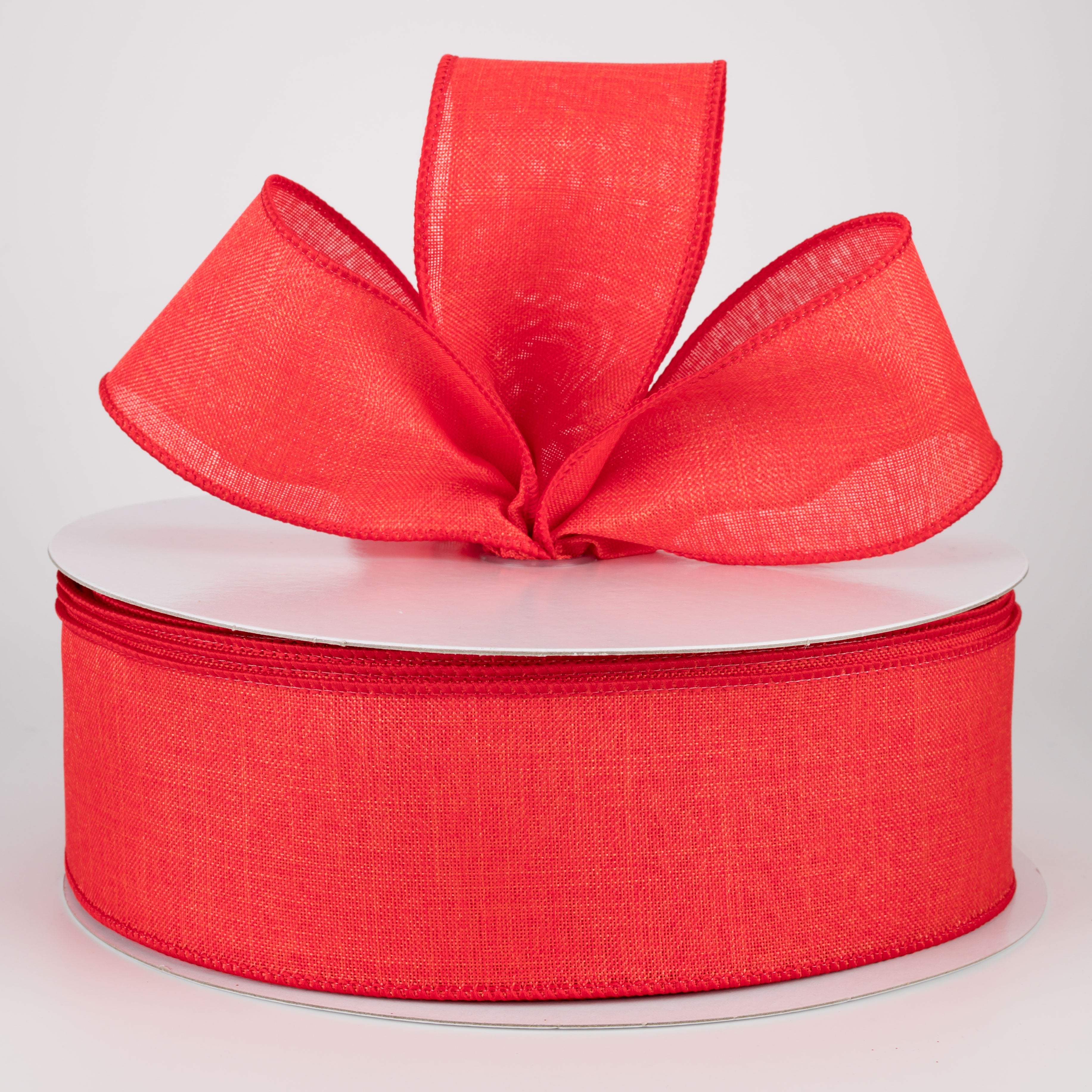 2.5" Shiny Canvas Ribbon: Red (50 Yards) Lifestyle Photo