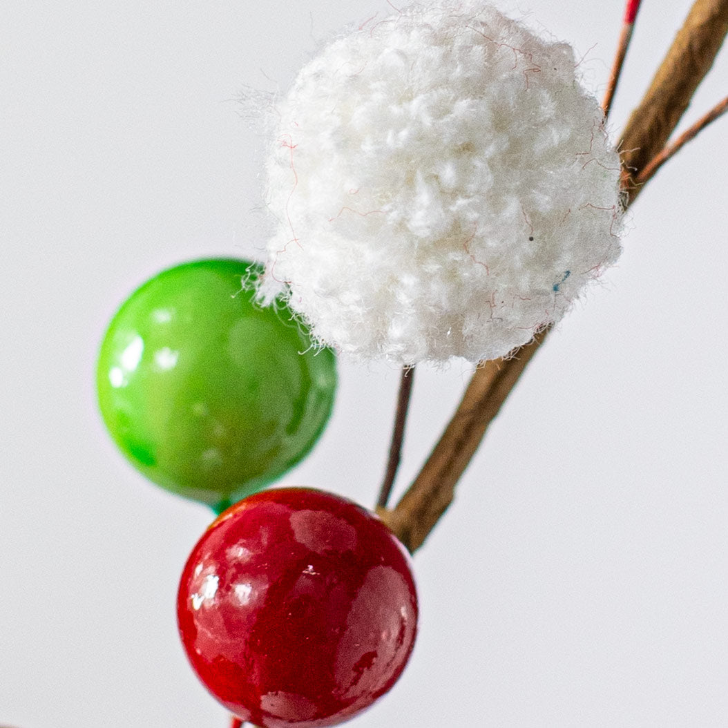 14" Shiny Fuzzy Mix Ball Pick: Red, Green, White Lifestyle Photo