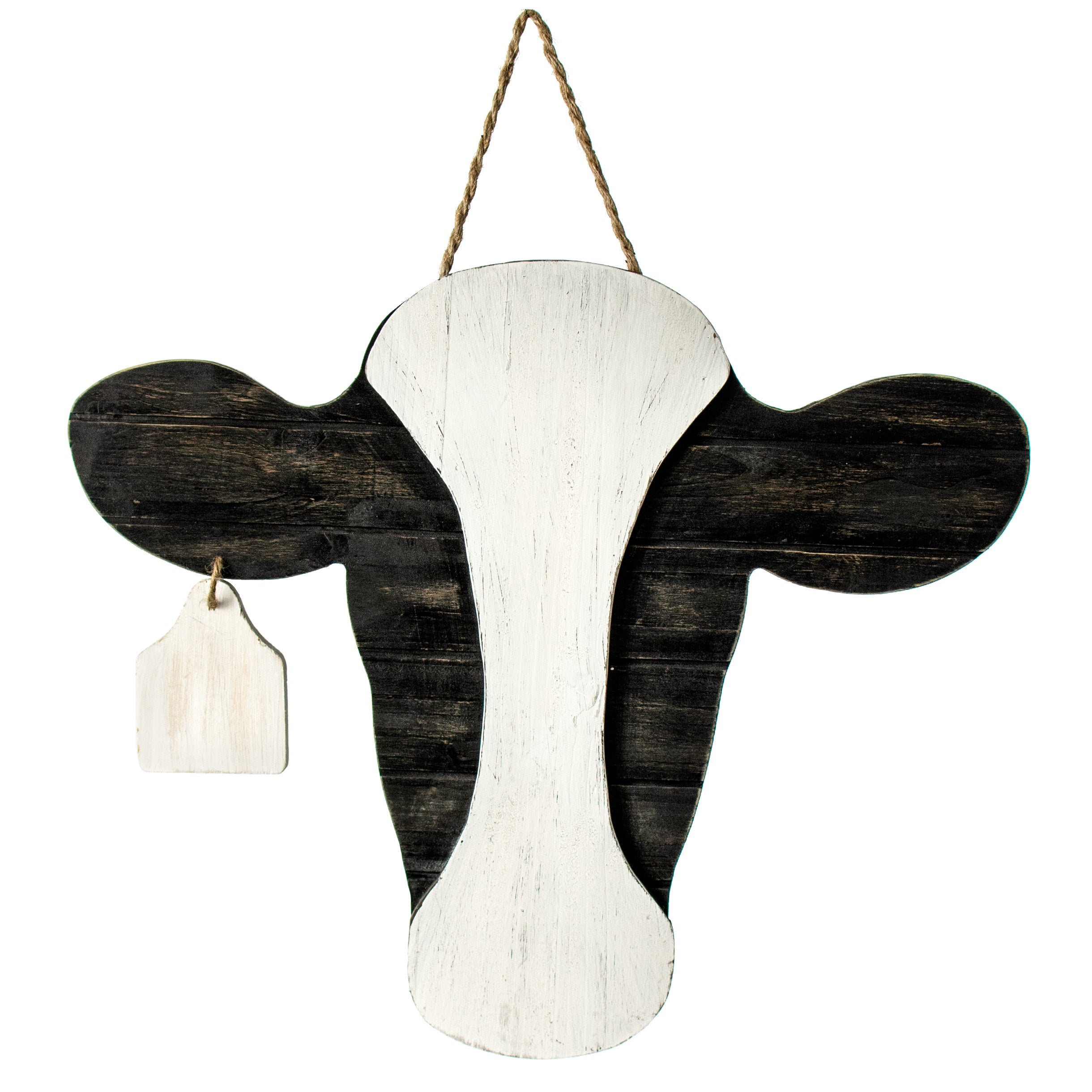 18" Shiplap Cow Head with Tag Hanger Item Number: MS177390