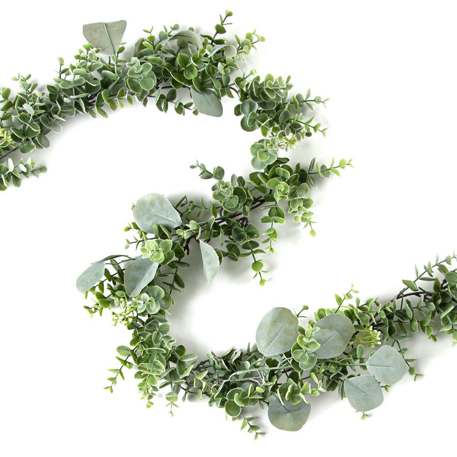 6' Silver Dollar Eucalyptus Mix Garland Item Number: 13533GN