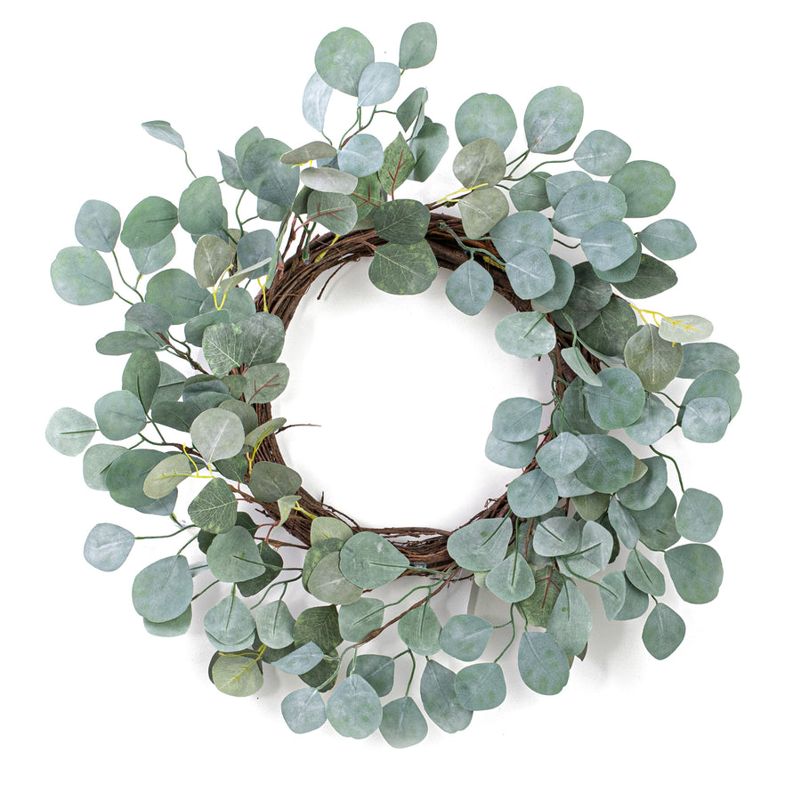 21.5" Silver Dollar Eucalyptus Wreath Item Number: XX8407