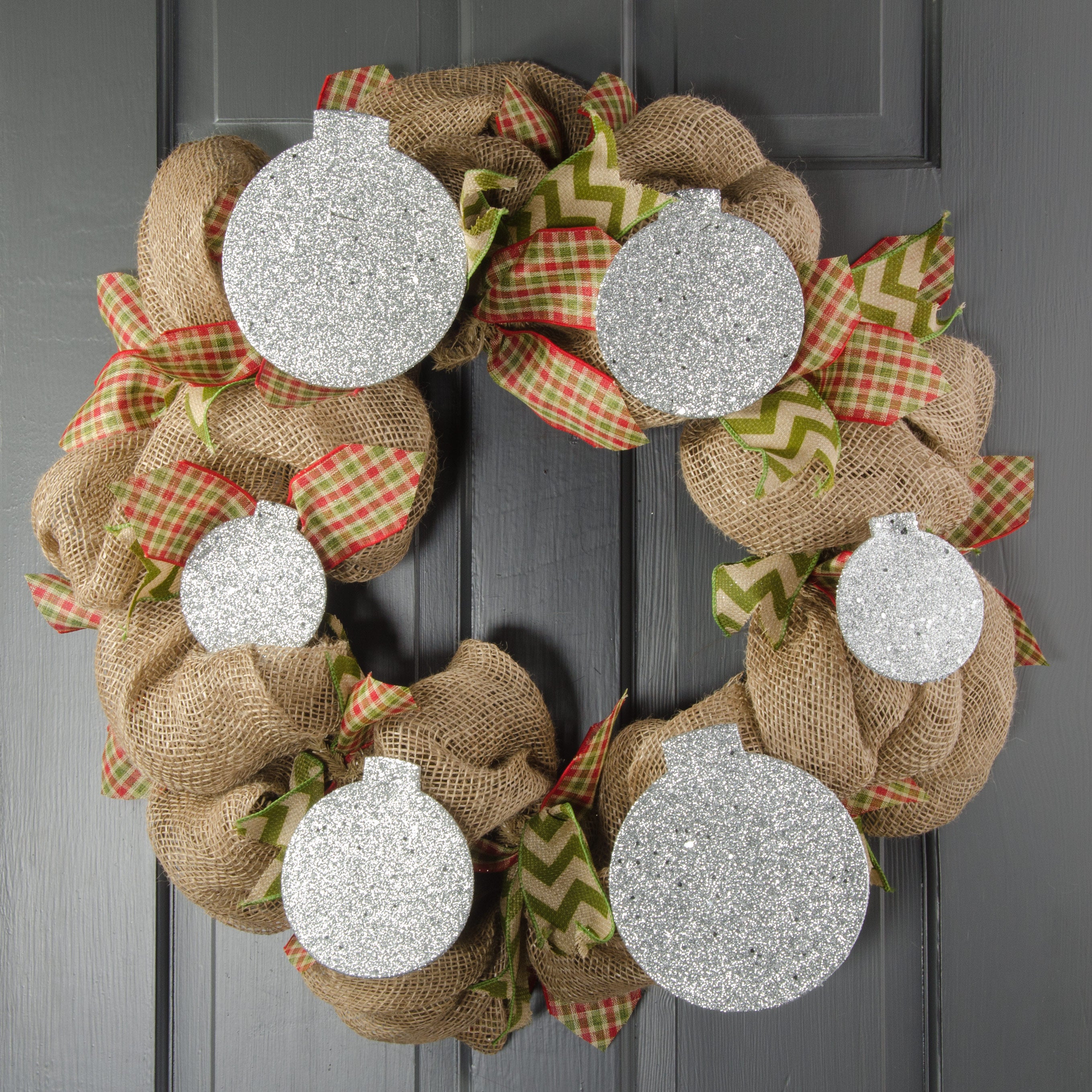 Silver Metallic Glitter Foam Ornament Set (6 Assorted) Lifestyle Photo