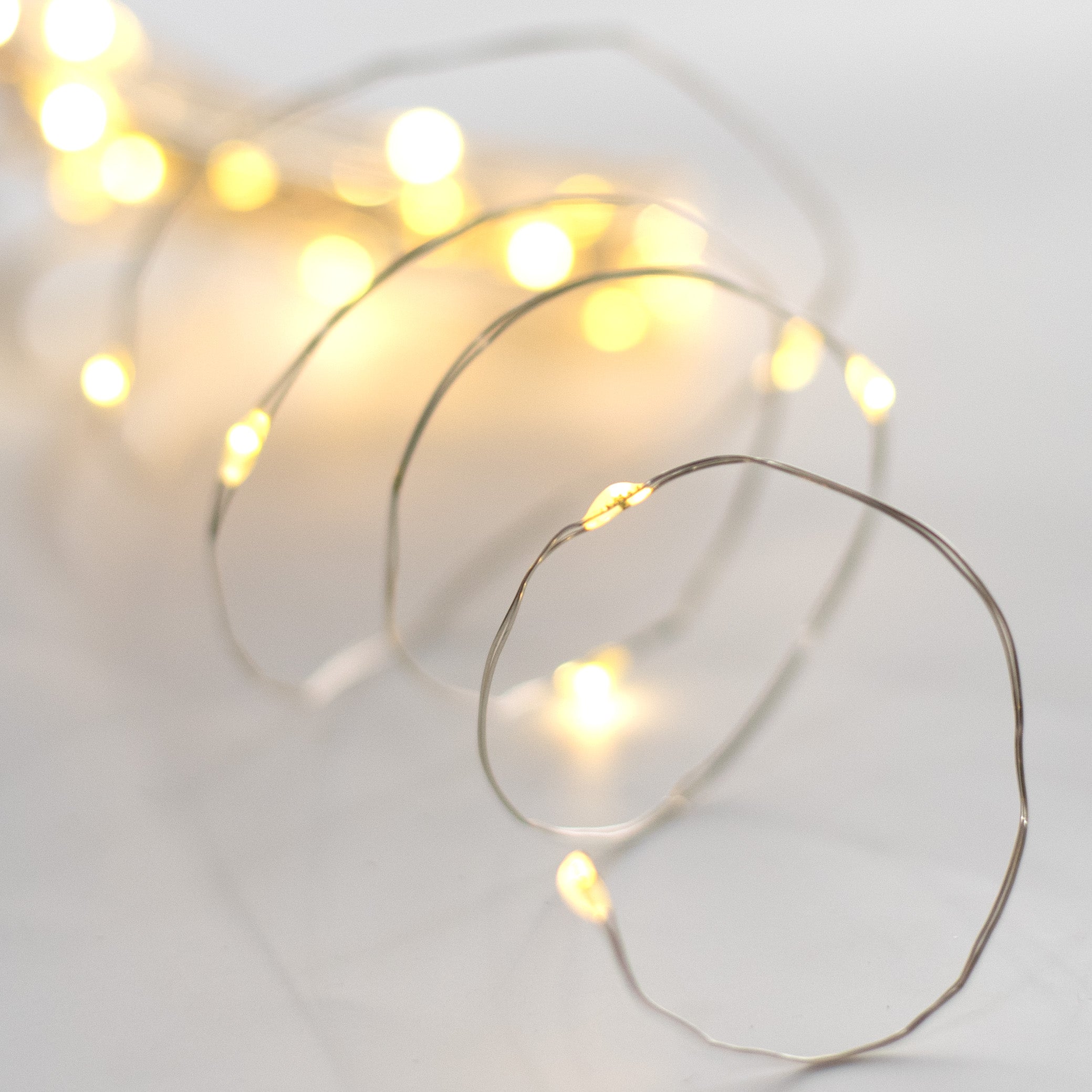 16' Silver Wire Mini LED Warm White Lights (40) detail photo 4