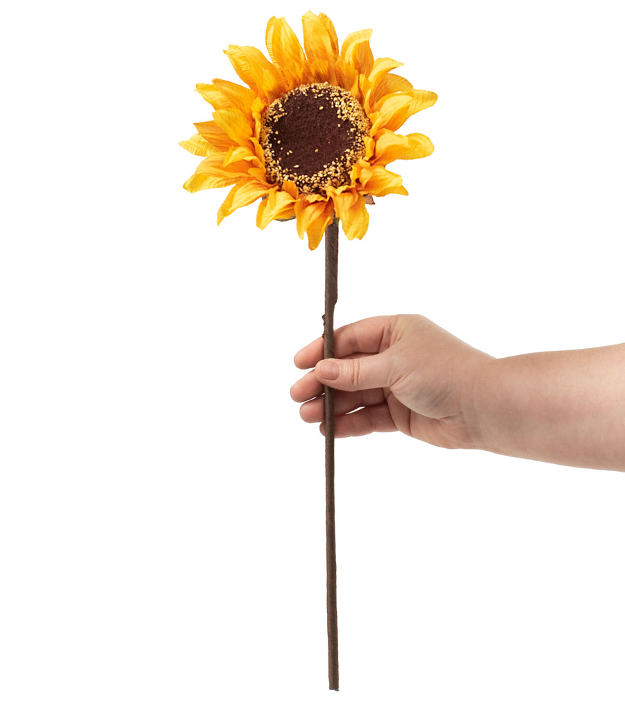 12" Single Wrinkled Sunflower: Yellow detail photo 3