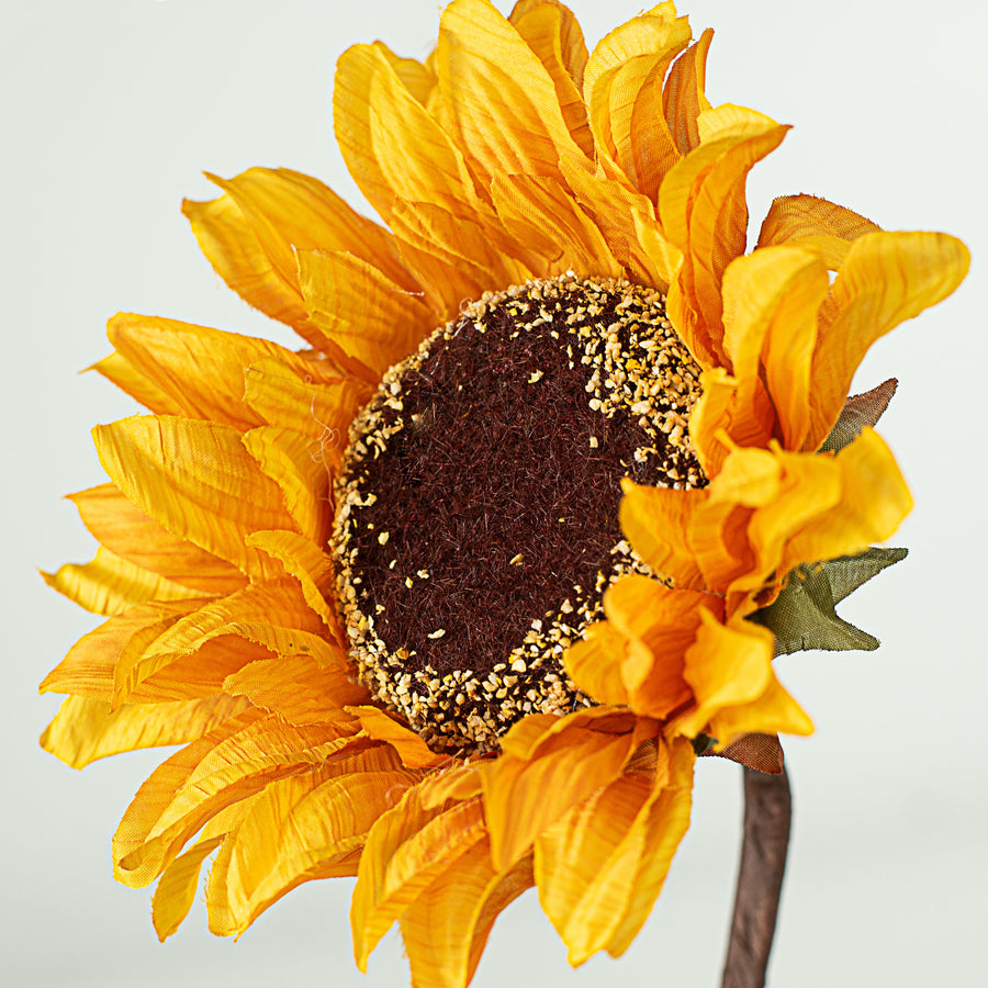 12" Single Wrinkled Sunflower: Yellow detail photo 4