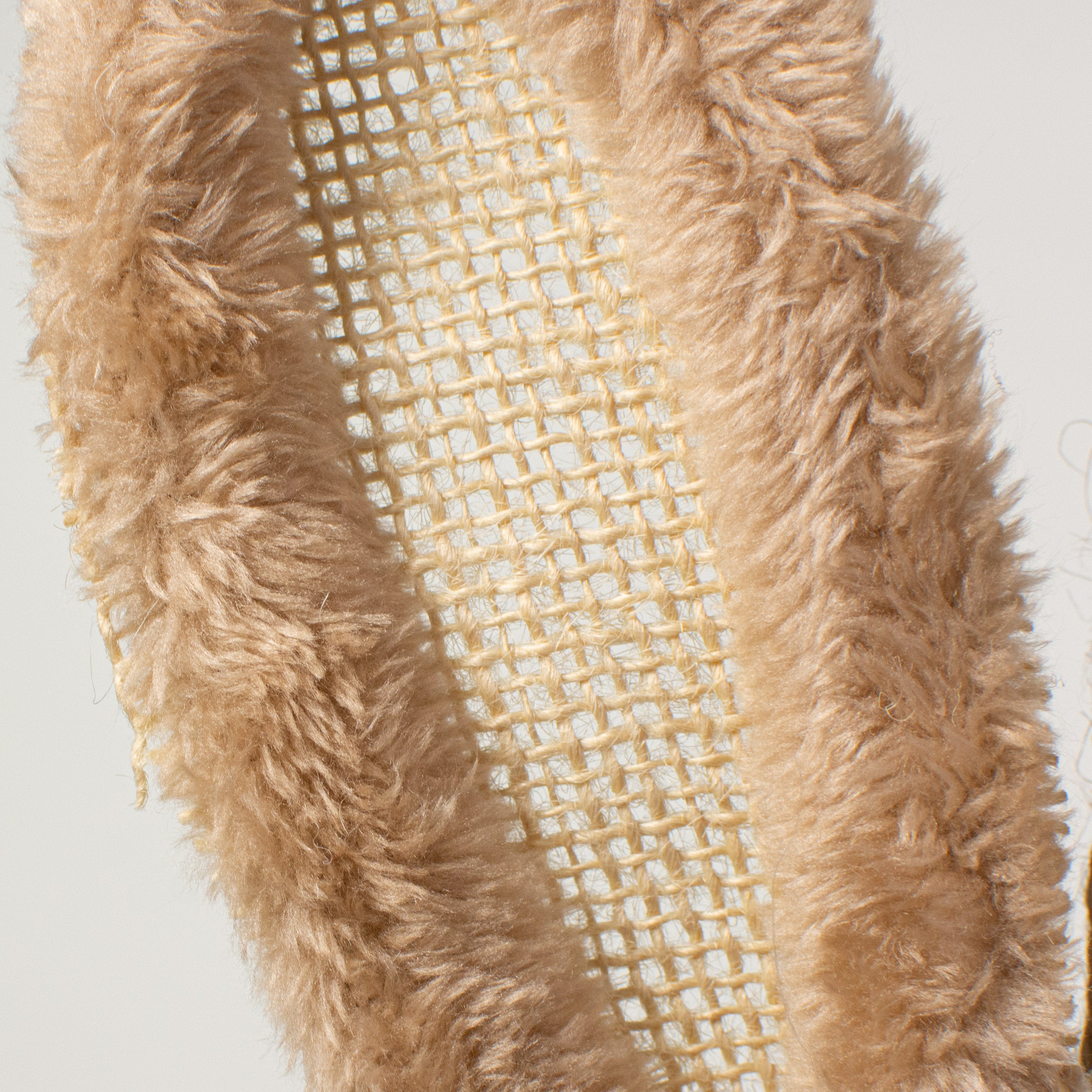 20" Sisal Bunny Head: Blue With Gingham Fabric detail photo 3