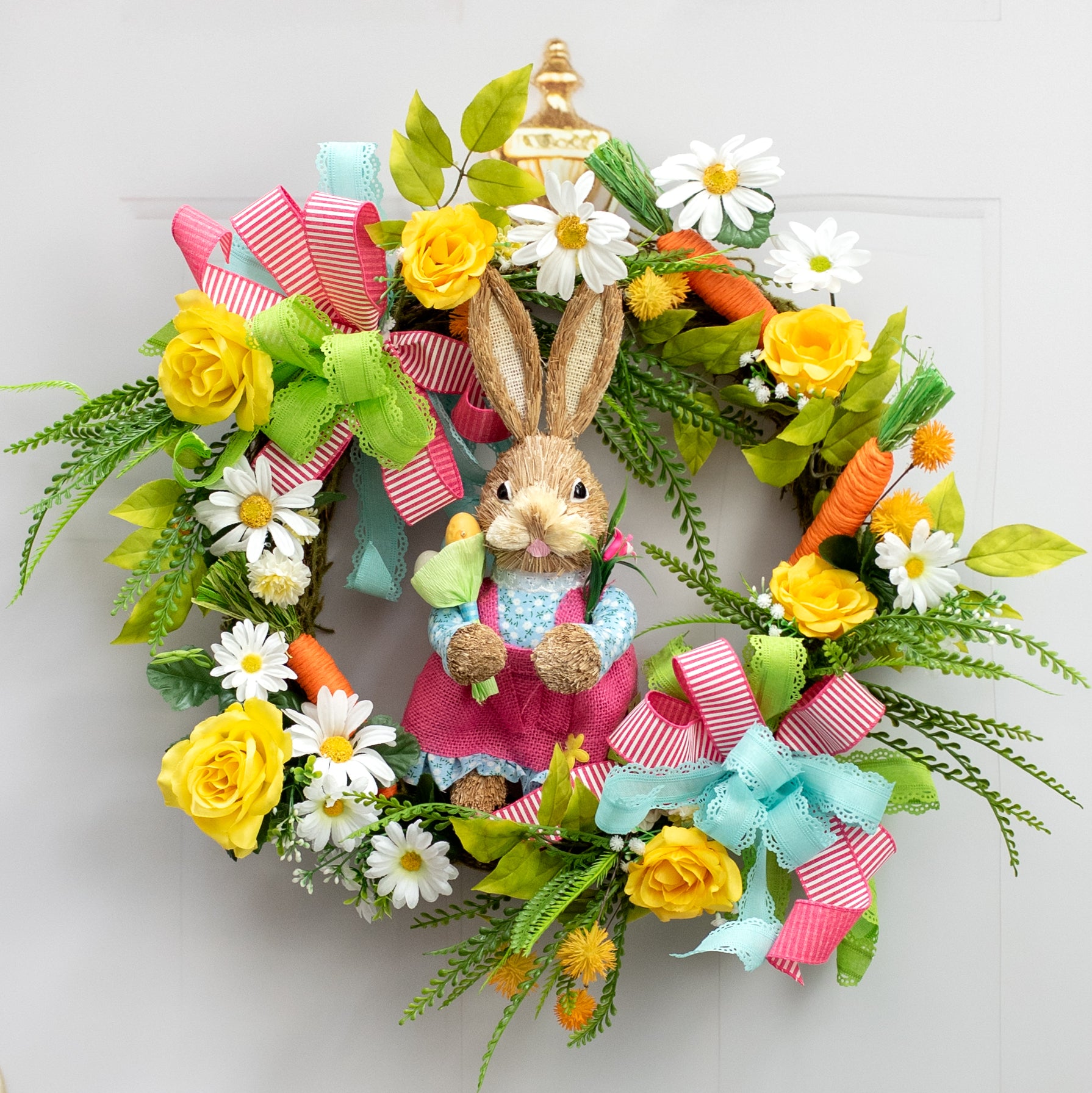 13" Sisal Bunny Standing Decoration: Girl Lifestyle Photo