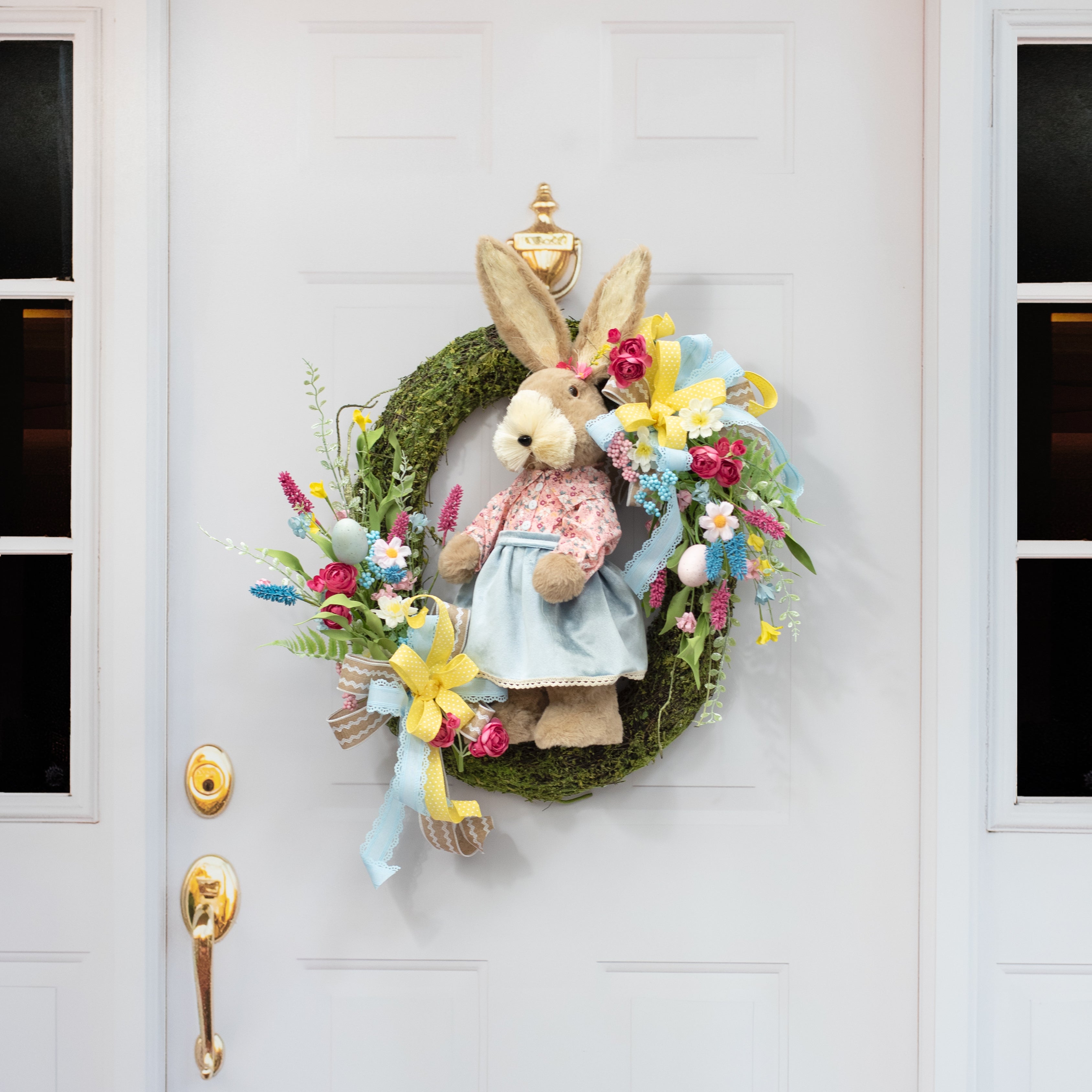 23" Sisal & Fur Floral Print Girl Bunny detail photo 4