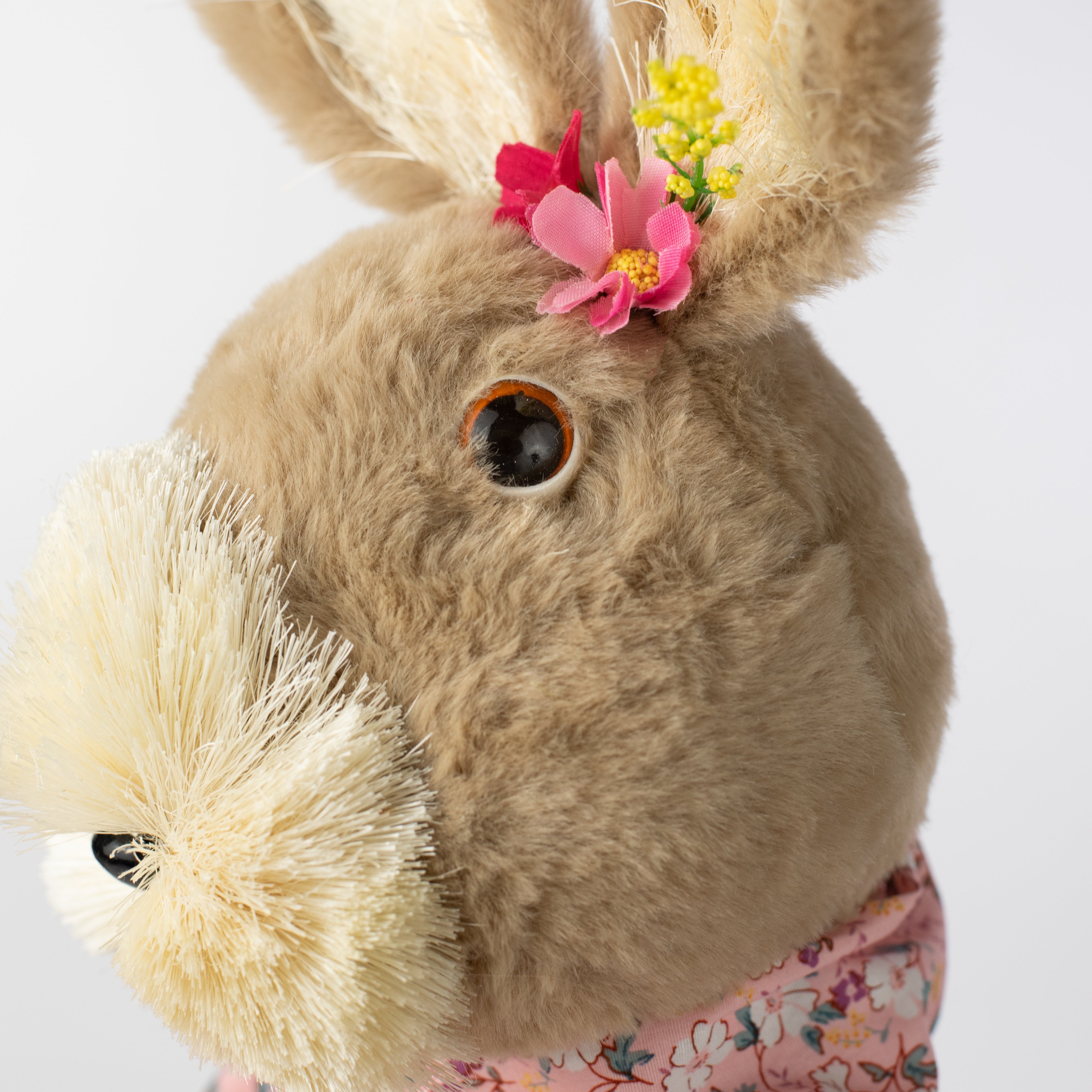 23" Sisal & Fur Floral Print Girl Bunny detail photo 5