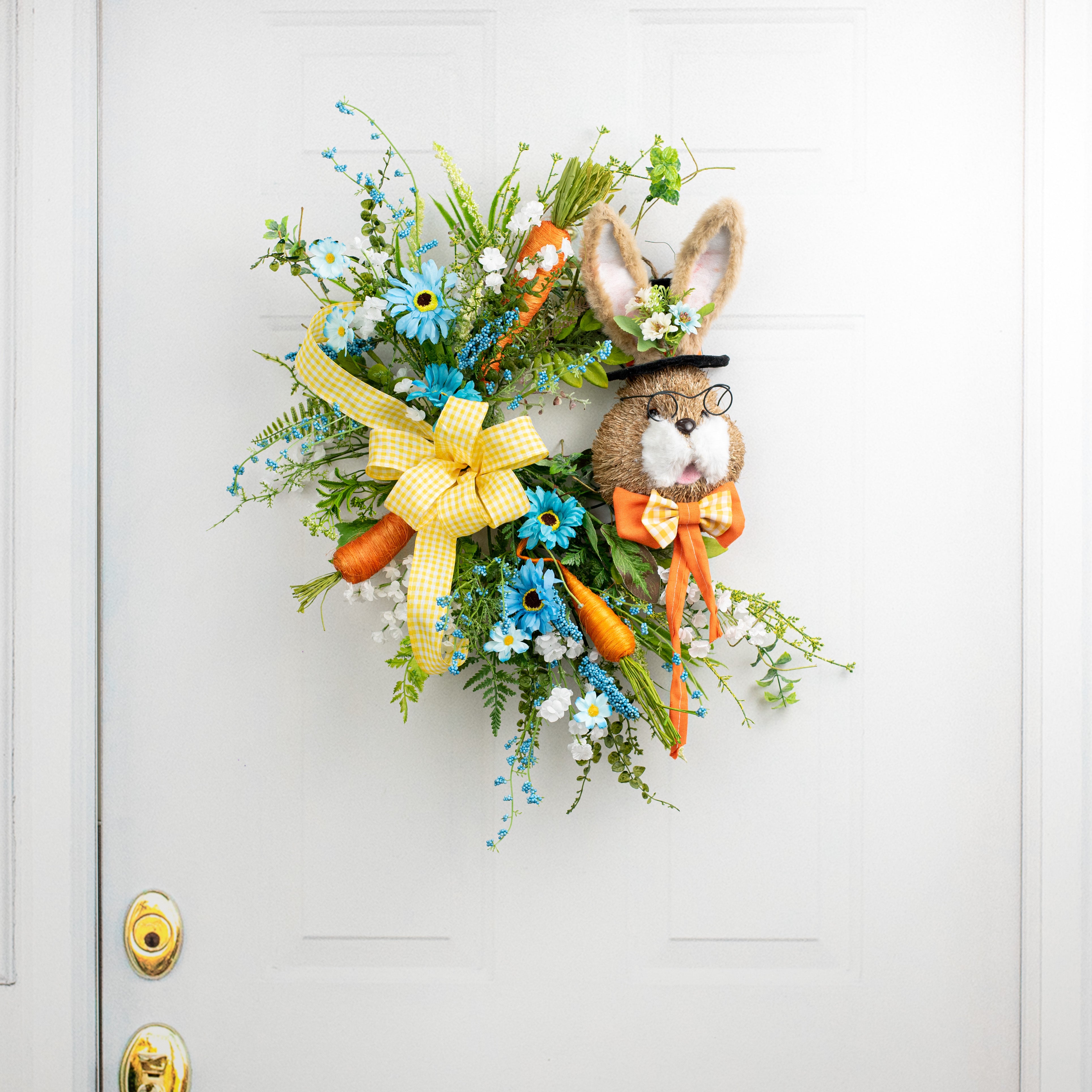 22" Sisal Top Hat Bunny Rabbit: Orange detail photo 5