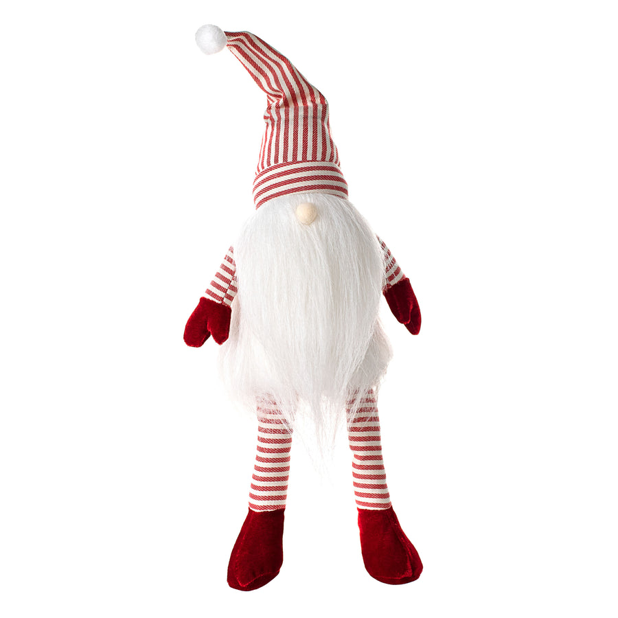 14" Sitting Santa Gnome With Stripe Hat Item Number: XN4234