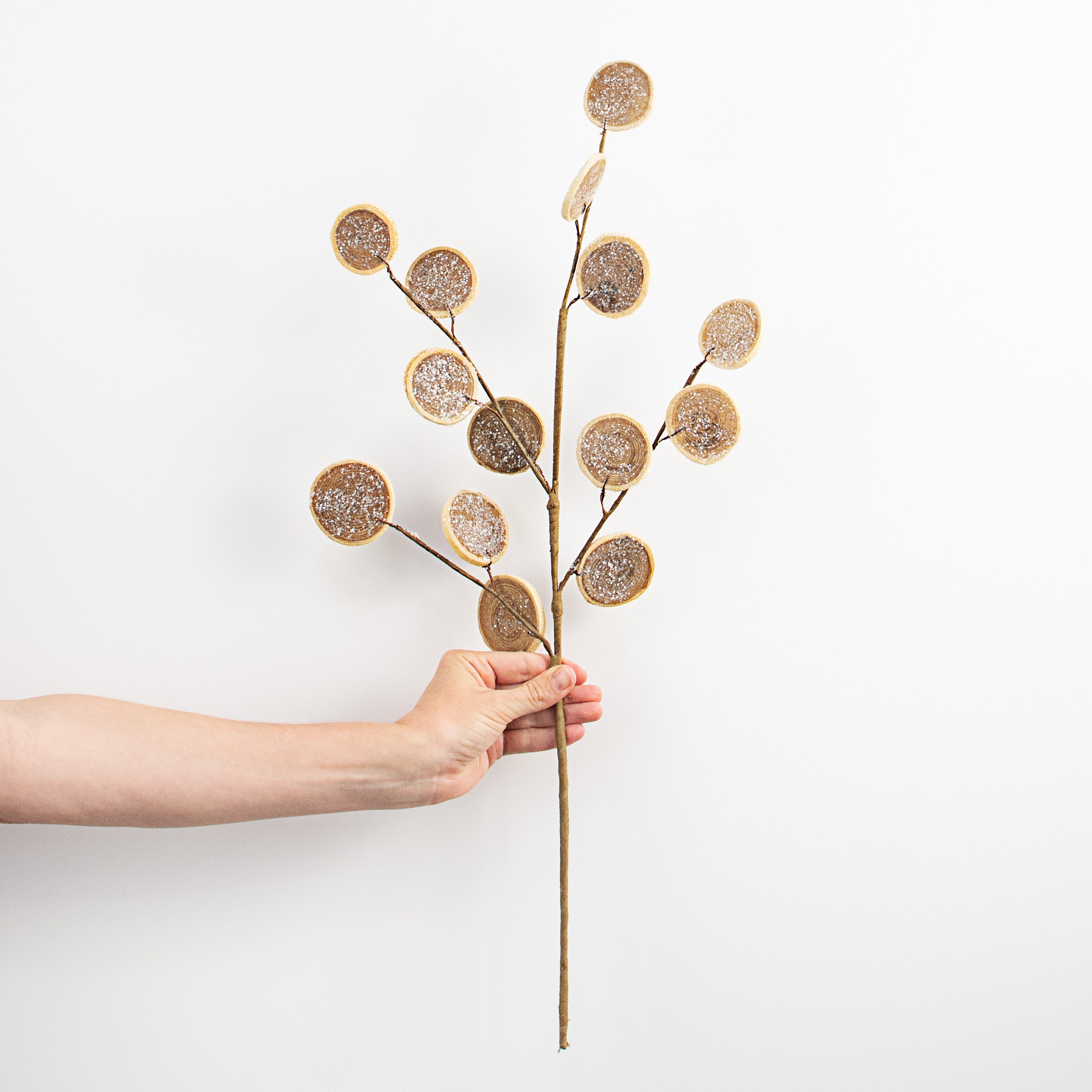 24" Sliced Frosted Wood Spray: Wood detail photo 3