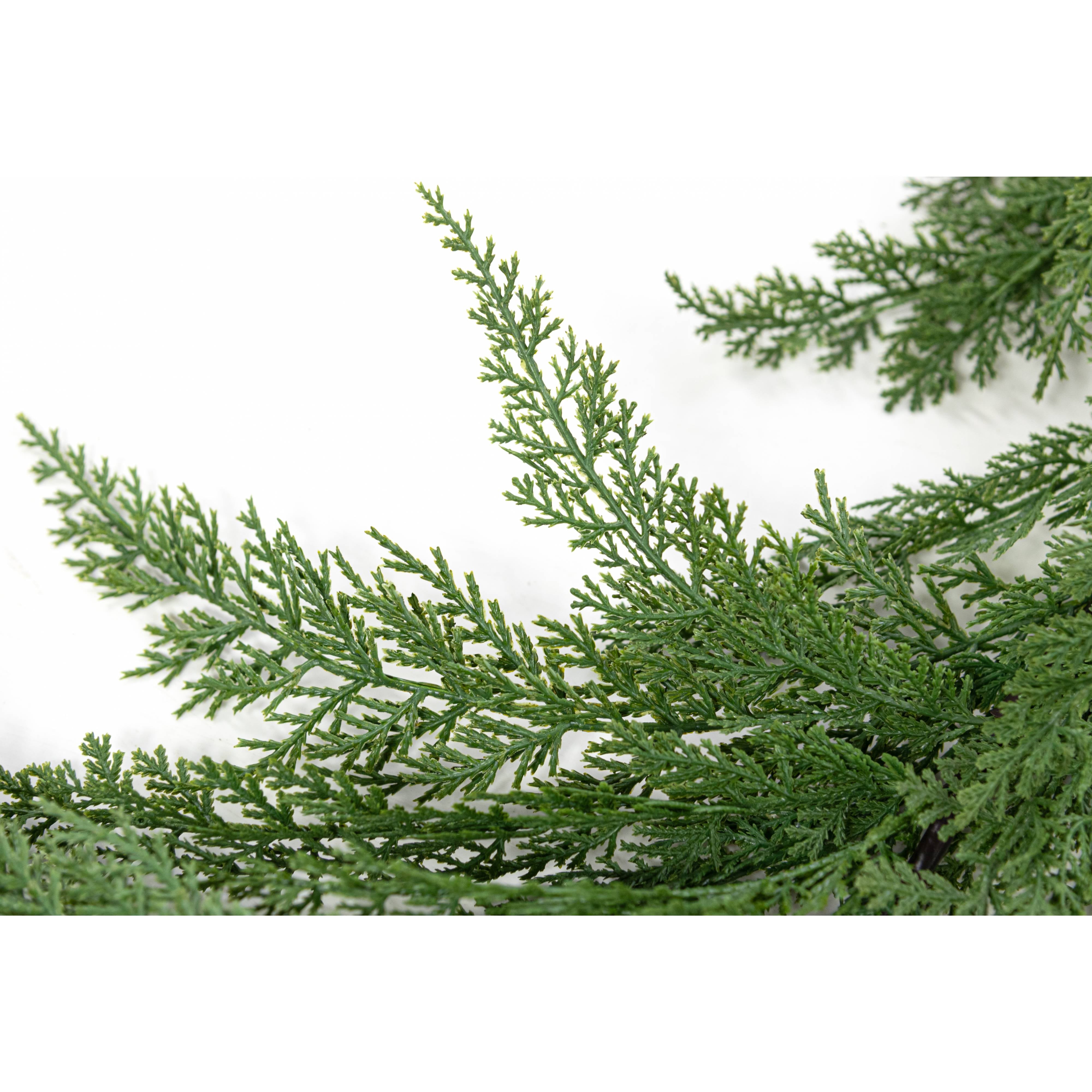 6' Slim Faux Cedar Arborvitae Garland detail photo 7