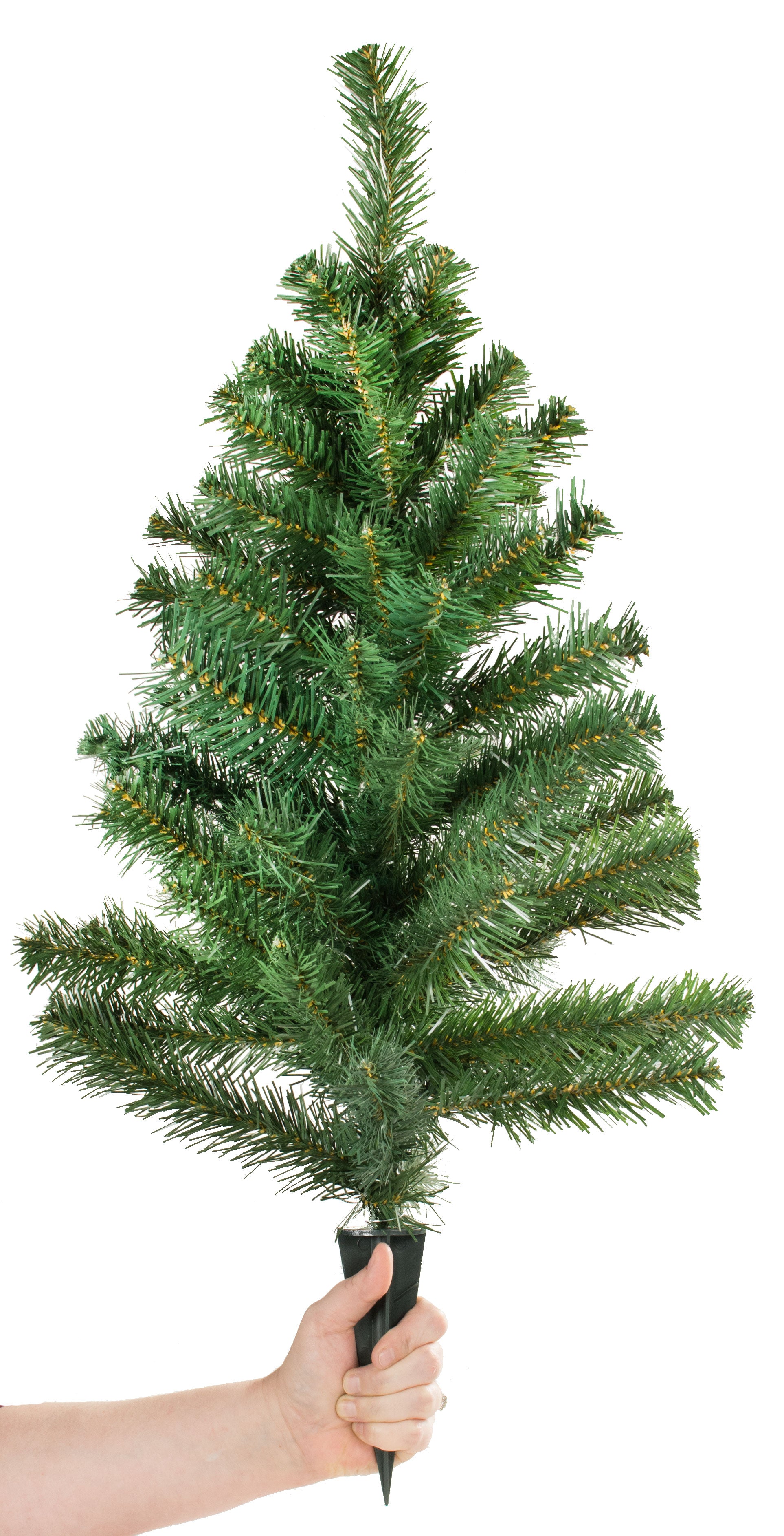 24" Small Cemetery Pine Tree With Stake Lifestyle Photo