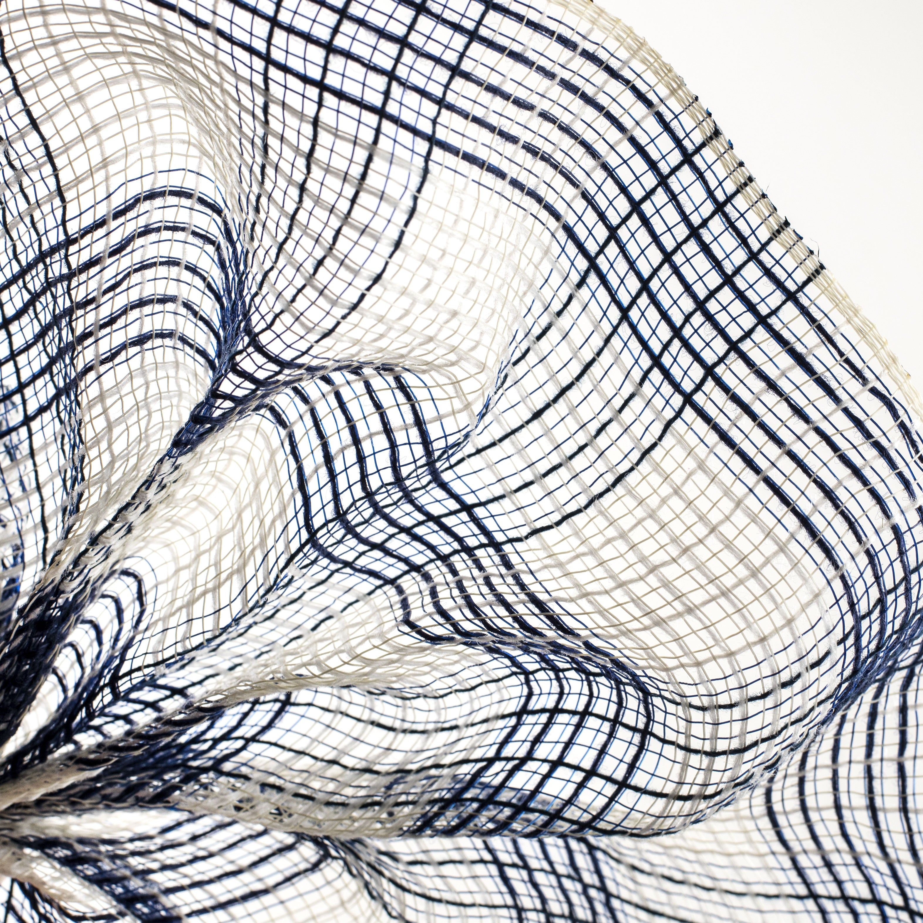 10" Small Check Fabric Mesh: Navy & Cream Lifestyle Photo