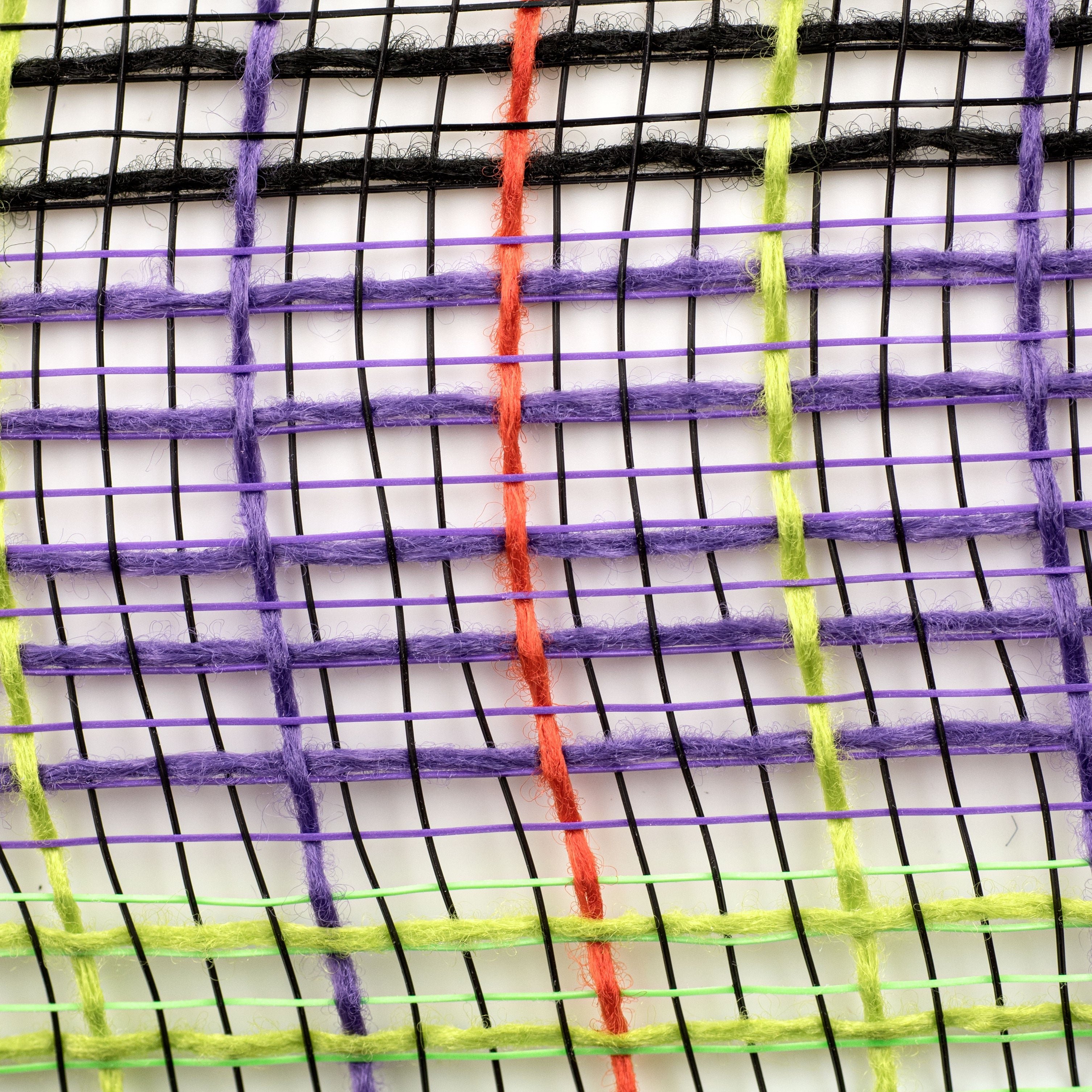 10" Small Check Fabric Mesh: Orange, Black, Fresh Green, Purple detail photo 3