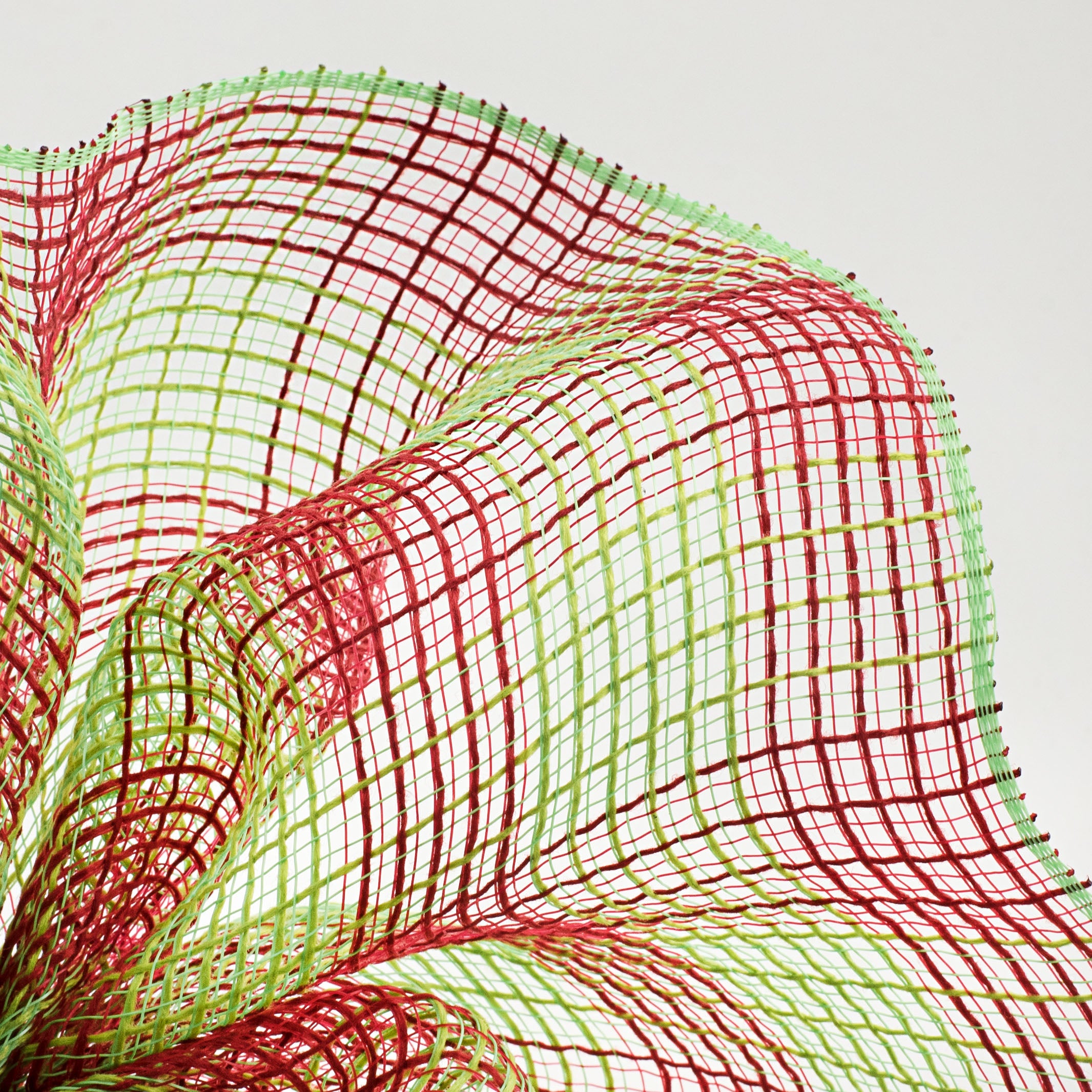 10" Small Check Fabric Mesh: Red & Fresh Green Lifestyle Photo