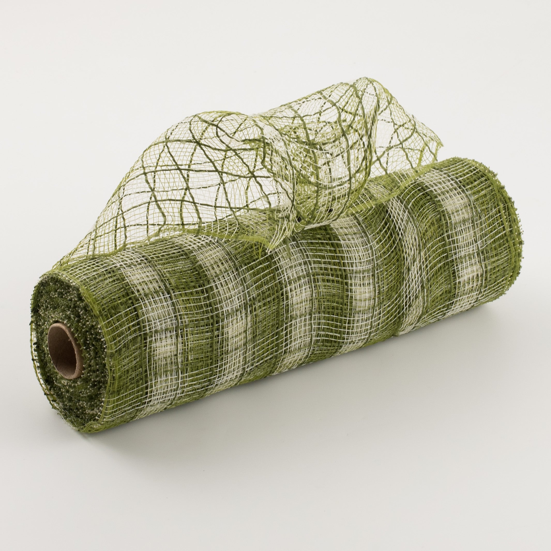 10" Small Check Plaid Mesh: Moss & Cream Item Number: XB235510-08