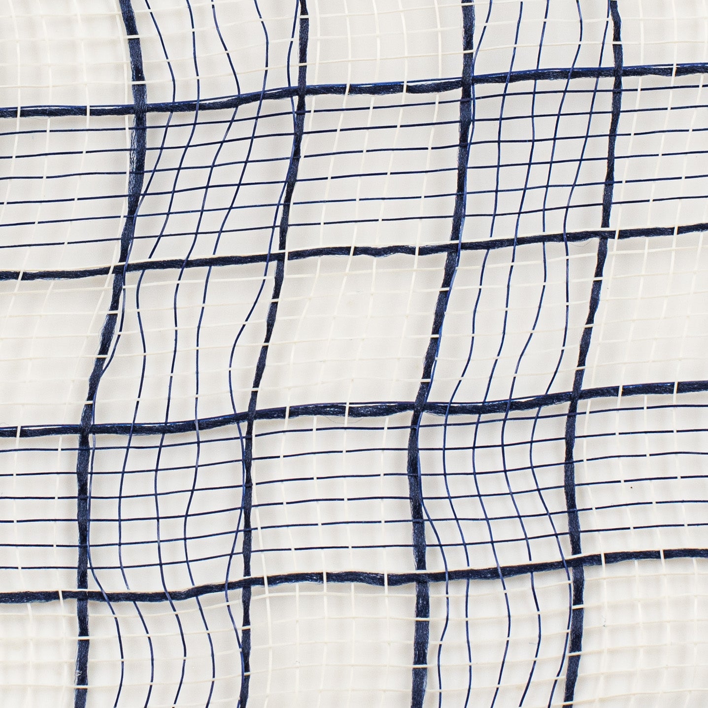 10" Small Check Plaid Mesh: Navy & Cream detail photo 3