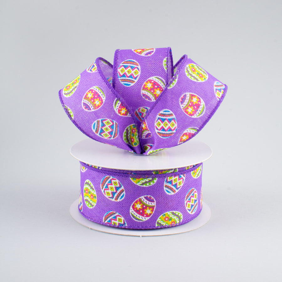 1.5" Small Egg Dots Ribbon: Lavender (10 Yards) Lifestyle Photo