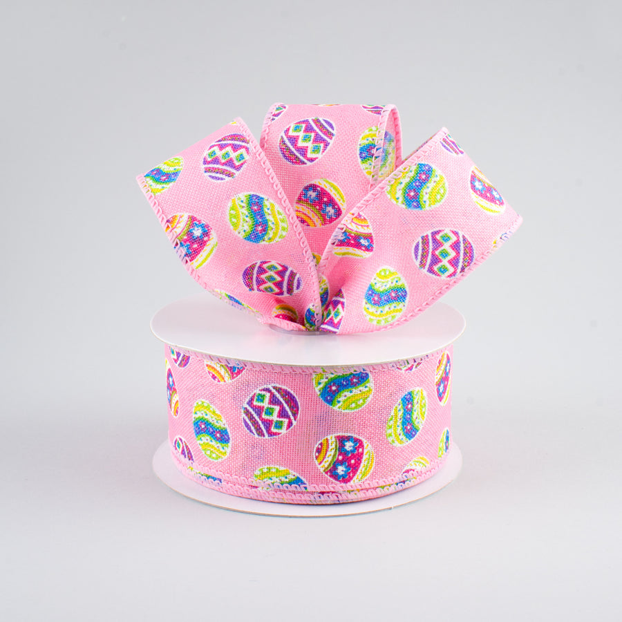 1.5" Small Egg Dots Ribbon: Light Pink (10 Yards) Lifestyle Photo