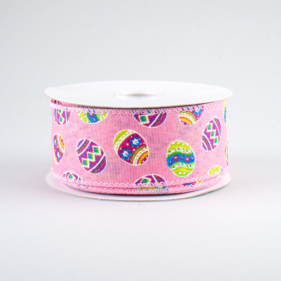 1.5" Small Egg Dots Ribbon: Light Pink (10 Yards)