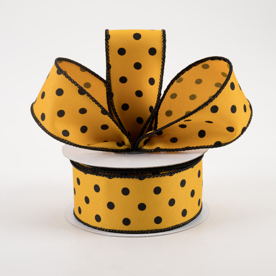 1.5" Small Polka Dot Ribbon: Dark Yellow (10 Yards) Lifestyle Photo