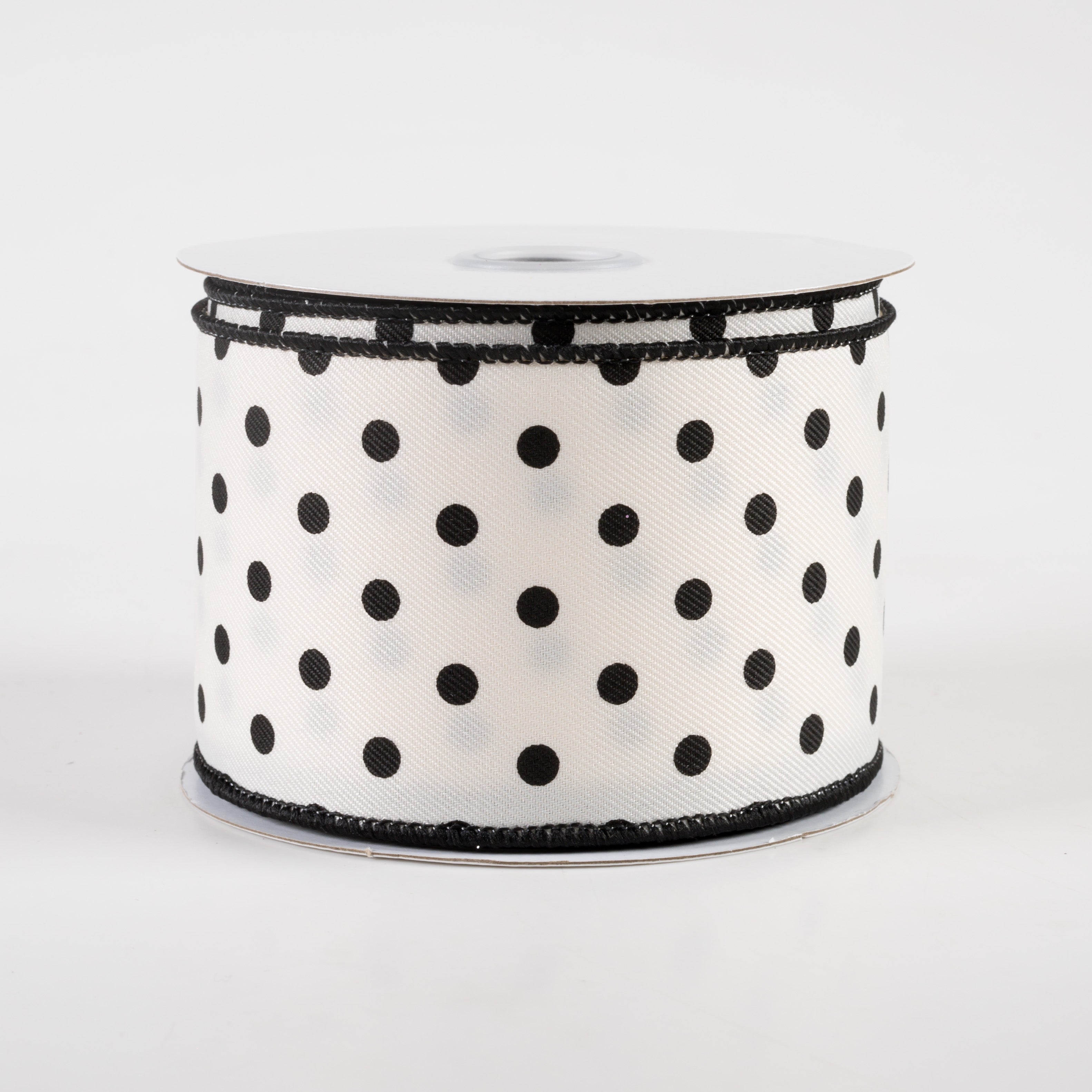 2.5" Small Polka Dot Ribbon: Ivory (10 Yards)