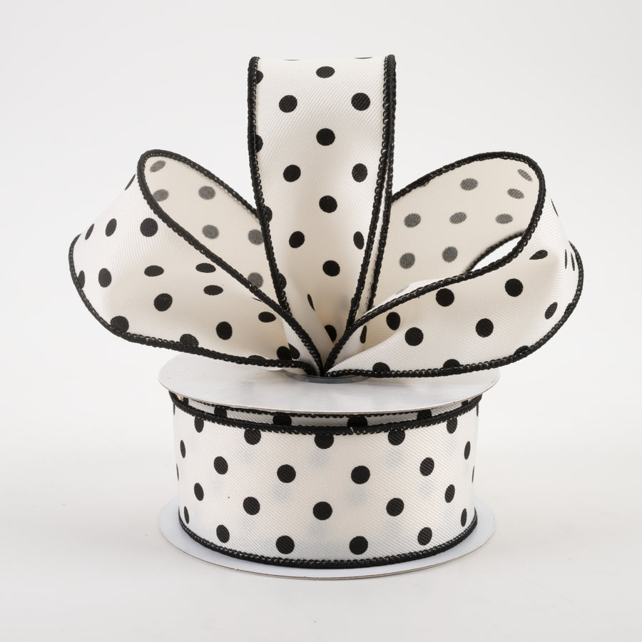 1.5" Small Polka Dot Ribbon: Ivory (10 Yards) Lifestyle Photo