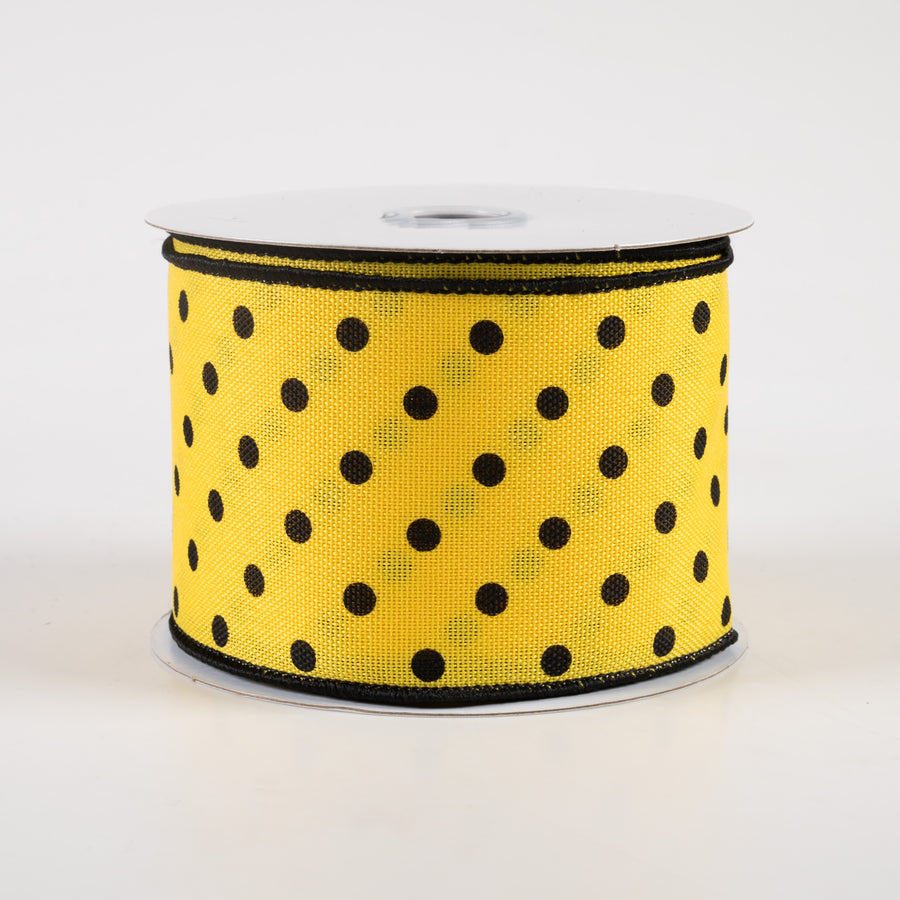 2.5" Small Polka Dot Ribbon: Sun Yellow (10 Yards)
