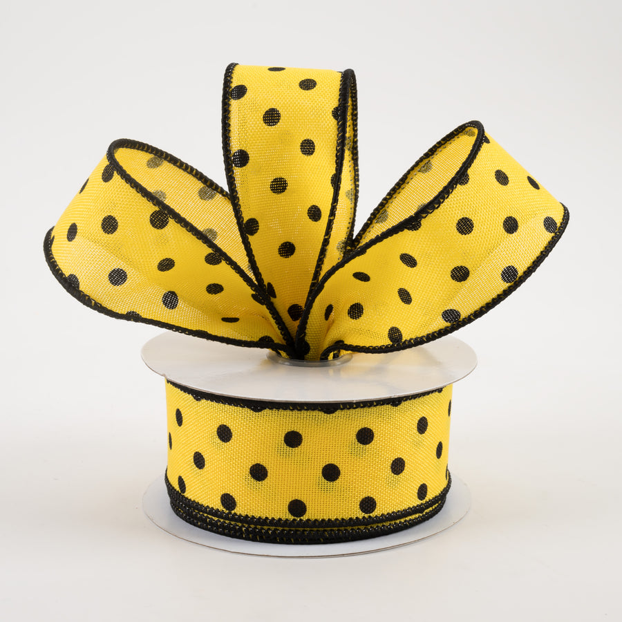 1.5" Small Polka Dot Ribbon: Sun Yellow (10 Yards) Lifestyle Photo