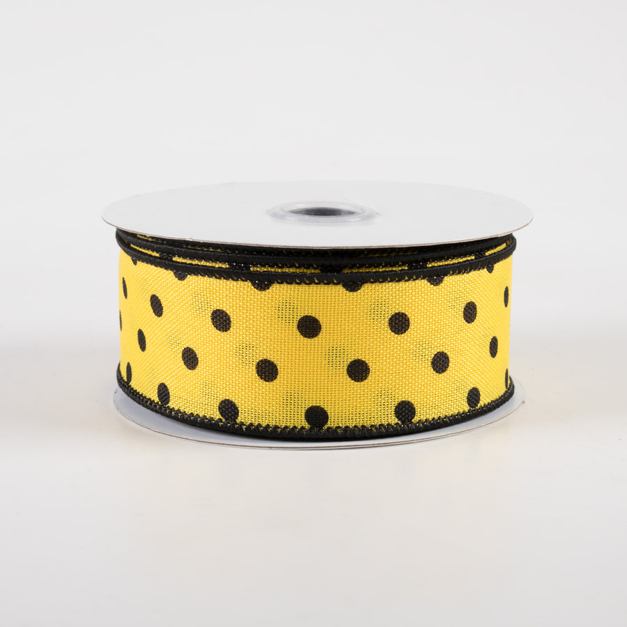 1.5" Small Polka Dot Ribbon: Sun Yellow (10 Yards)
