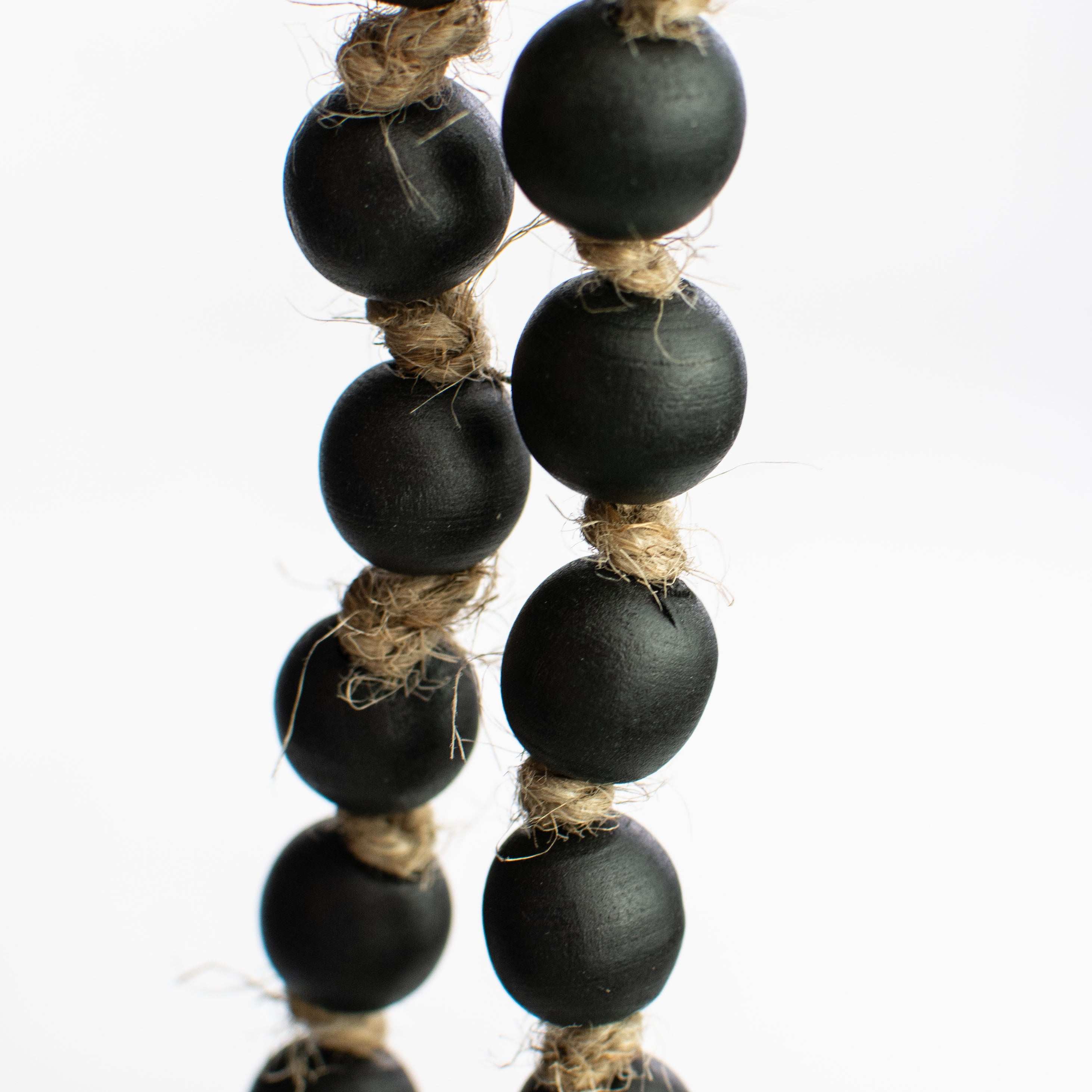 39" Small Wood Bead Garland: Black detail photo 3