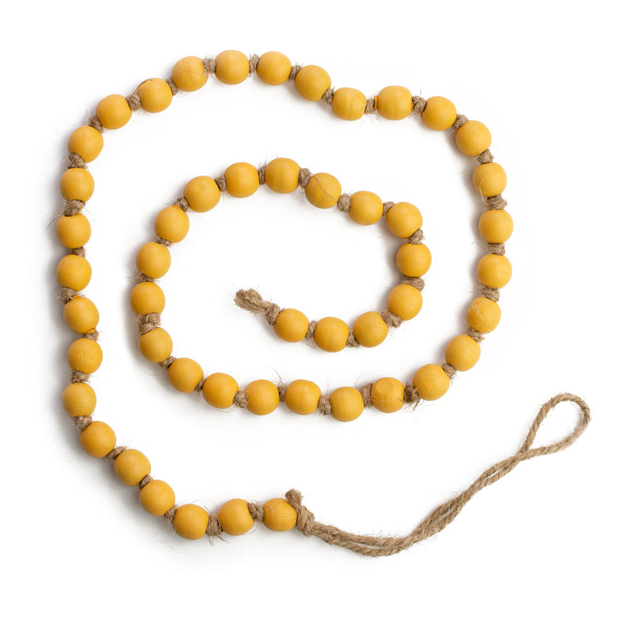 39" Small Wood Bead Garland: Mustard Item Number: MZ198040