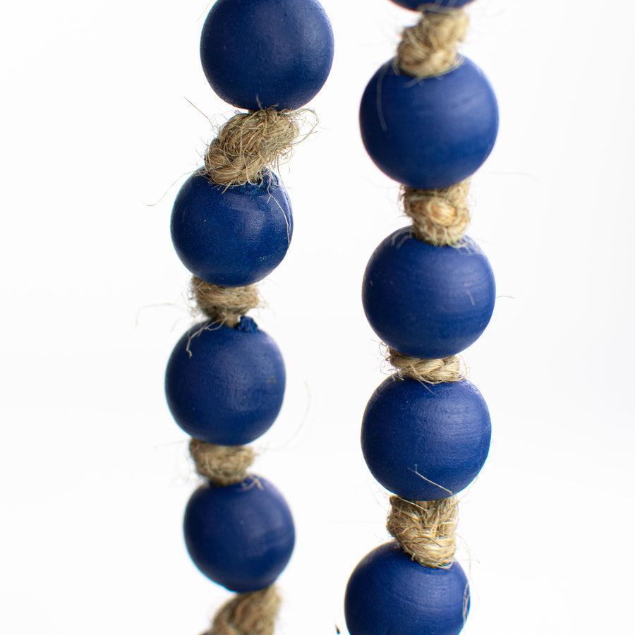 39" Small Wood Bead Garland: Navy Blue detail photo 3