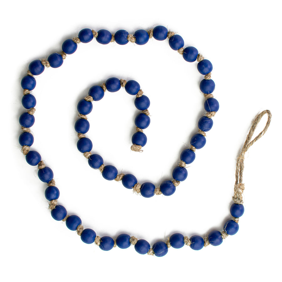 39" Small Wood Bead Garland: Navy Blue Item Number: MZ198019