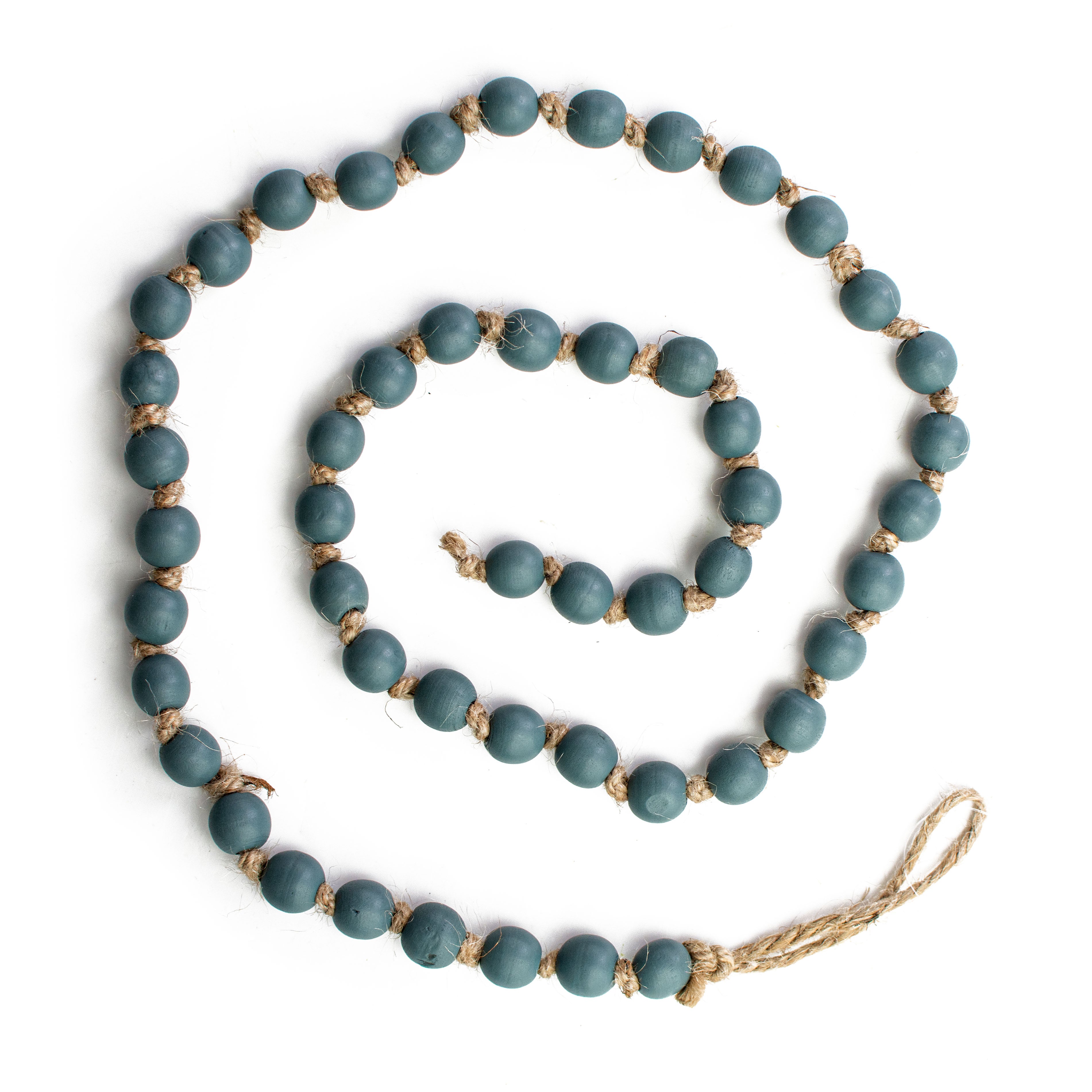 39" Small Wood Bead Garland: Smoke Blue Item Number: MZ198036