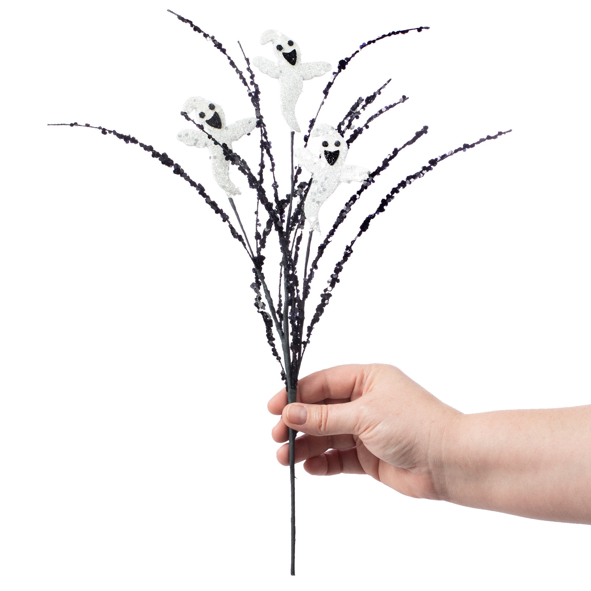 14" Smiling Glitter Ghost Pick Lifestyle Photo