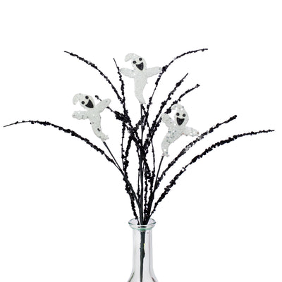 14" Smiling Glitter Ghost Pick Item Number: 52613BKWT