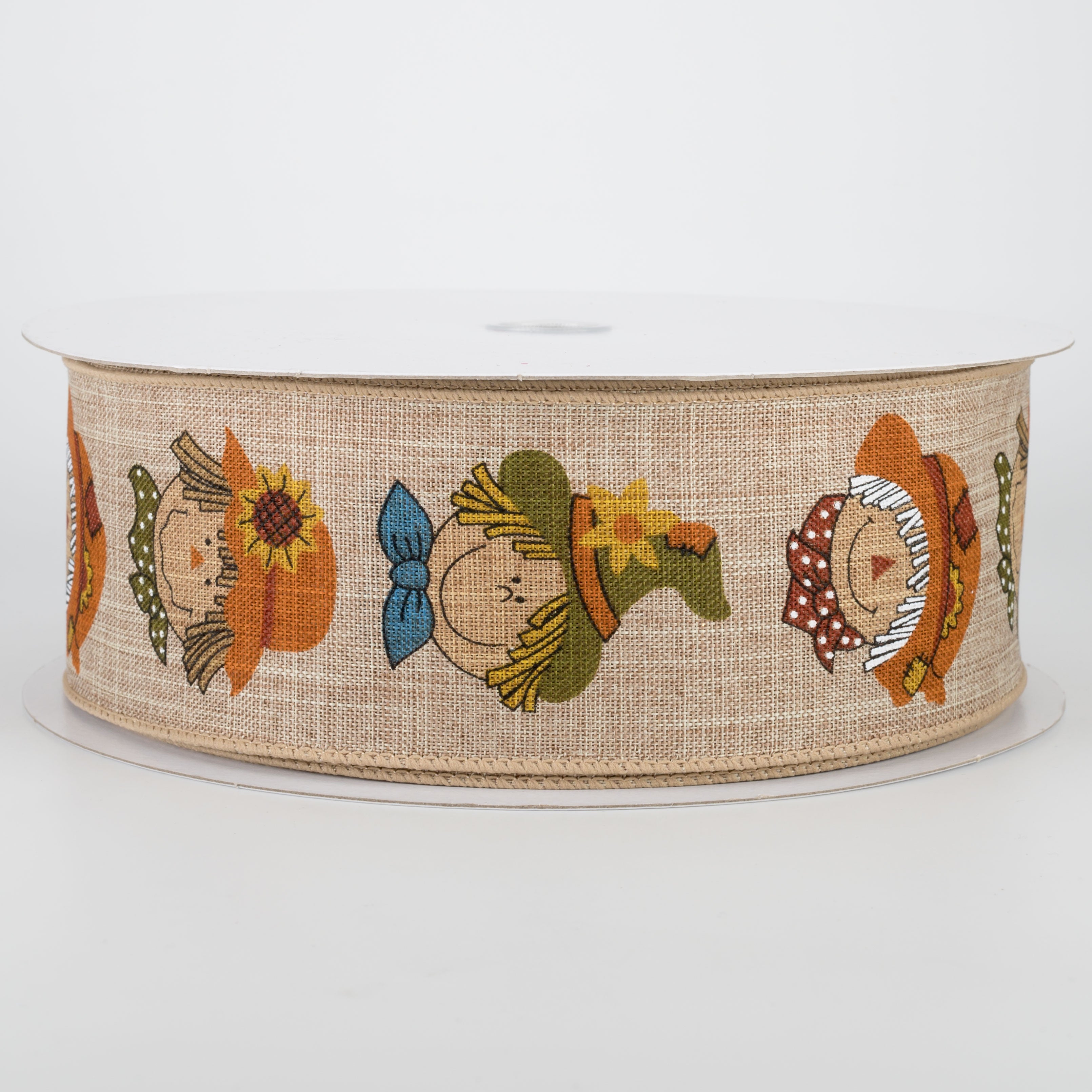 2.5" Smiling Scarecrow Ribbon: Natural (50 Yards)